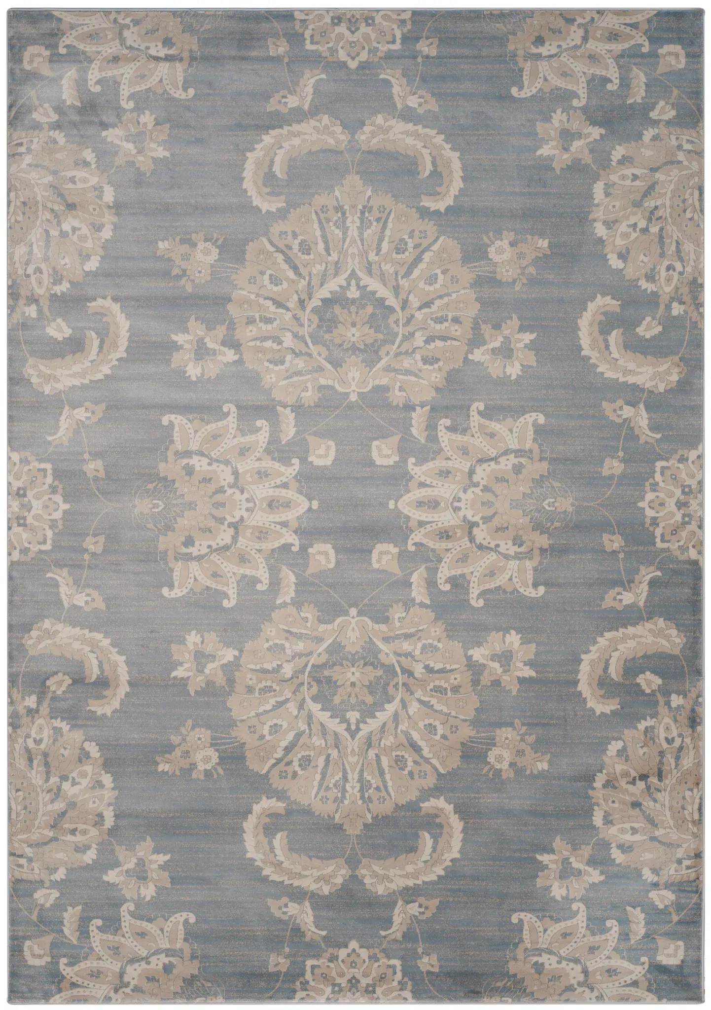 Vintage Large-Scale Damask Rug