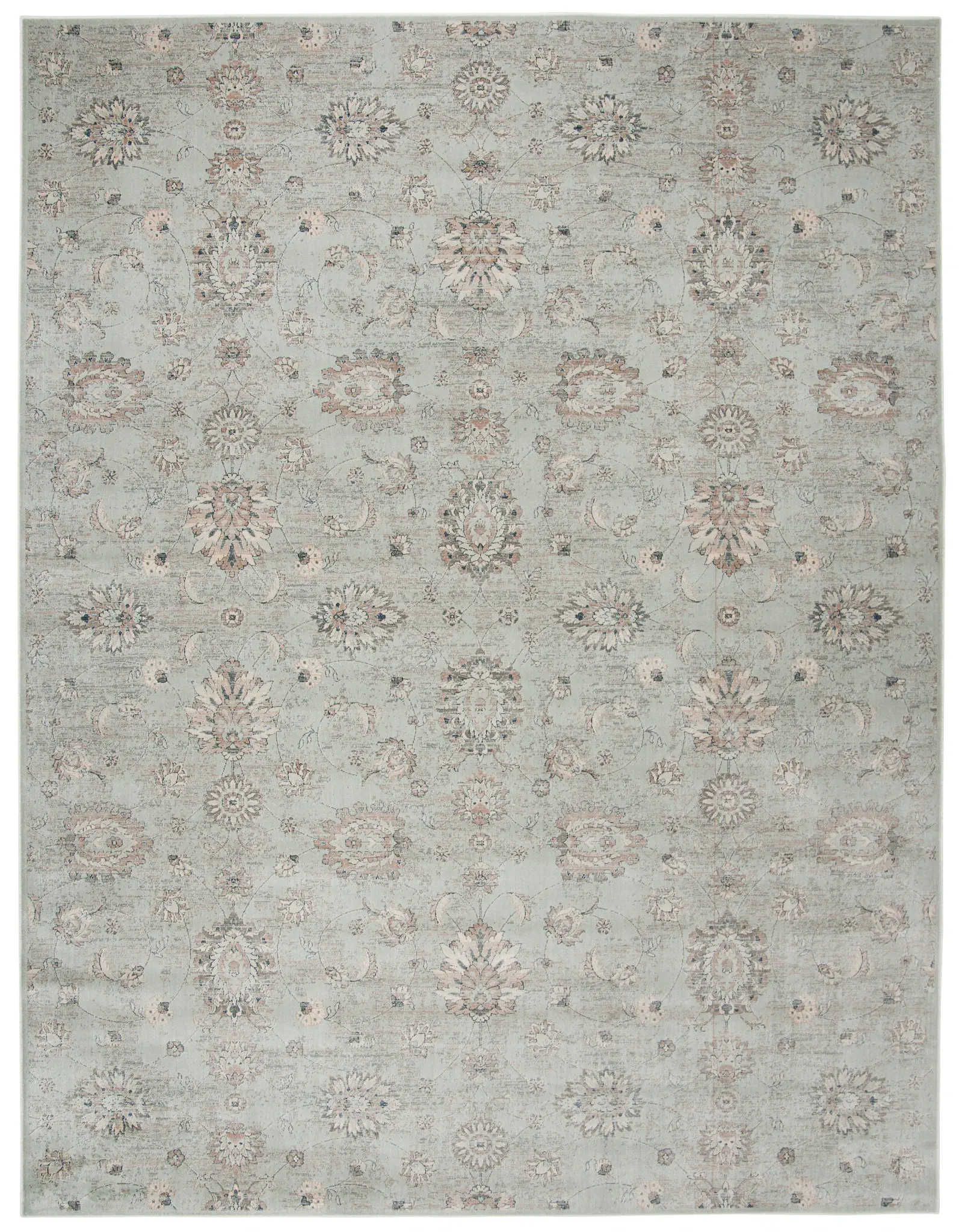 Vintage Faded Allover Floral Rug