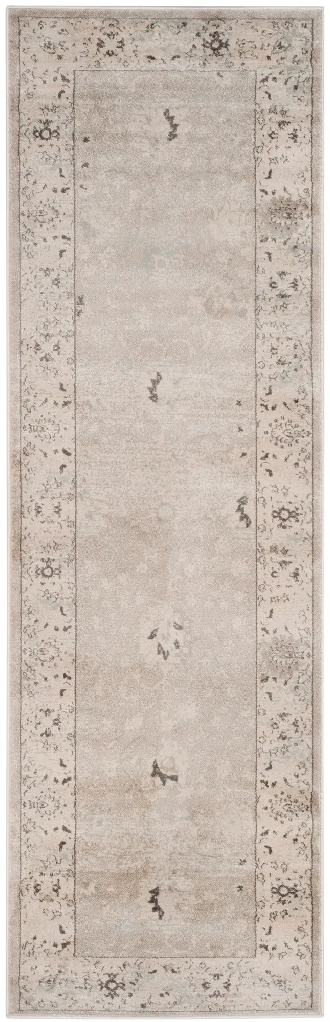 Vintage Distressed Bordered Rug