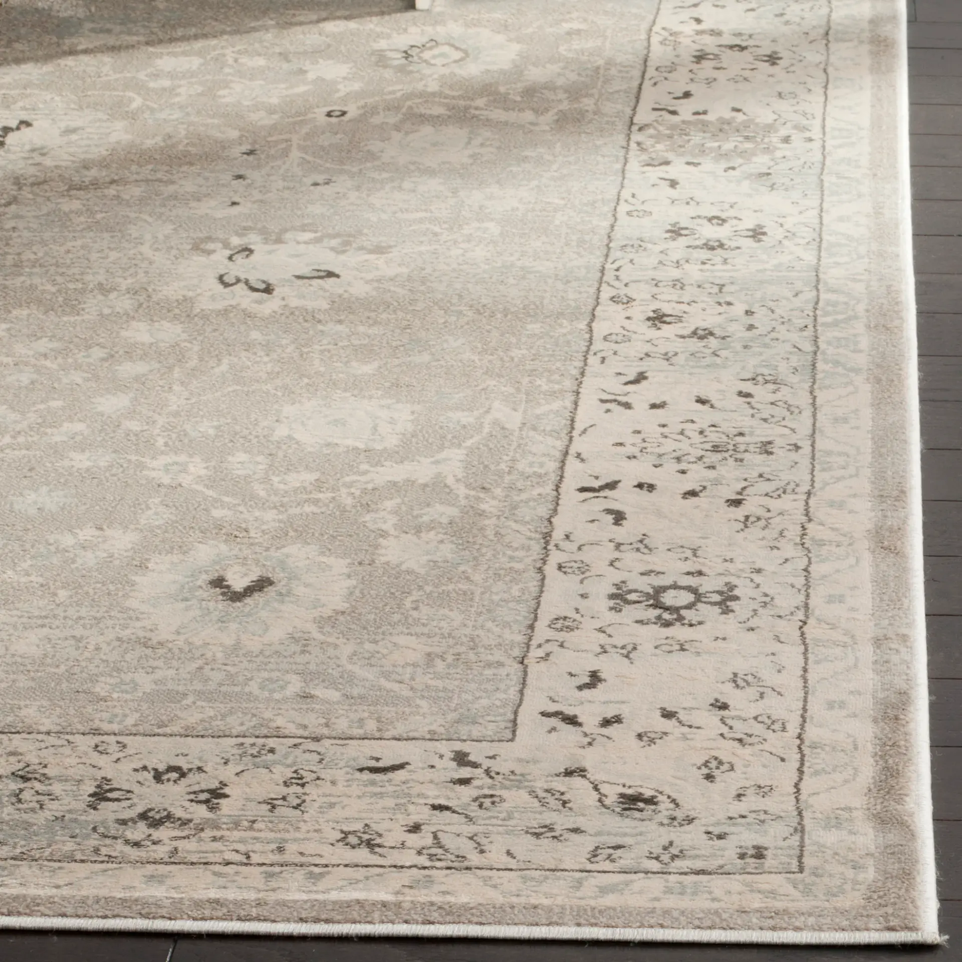 Vintage Distressed Bordered Rug
