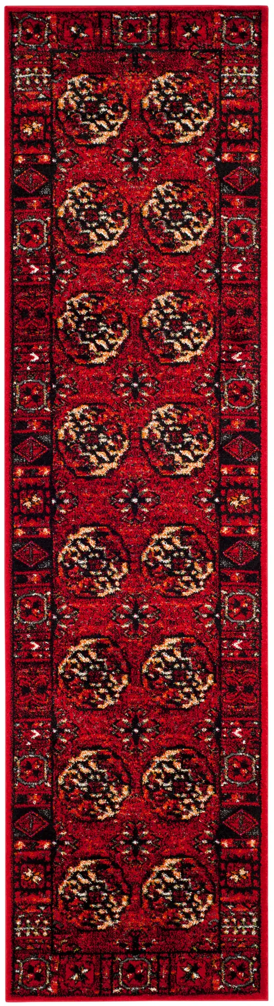 Vintage Hamadan Medallion Border Rug