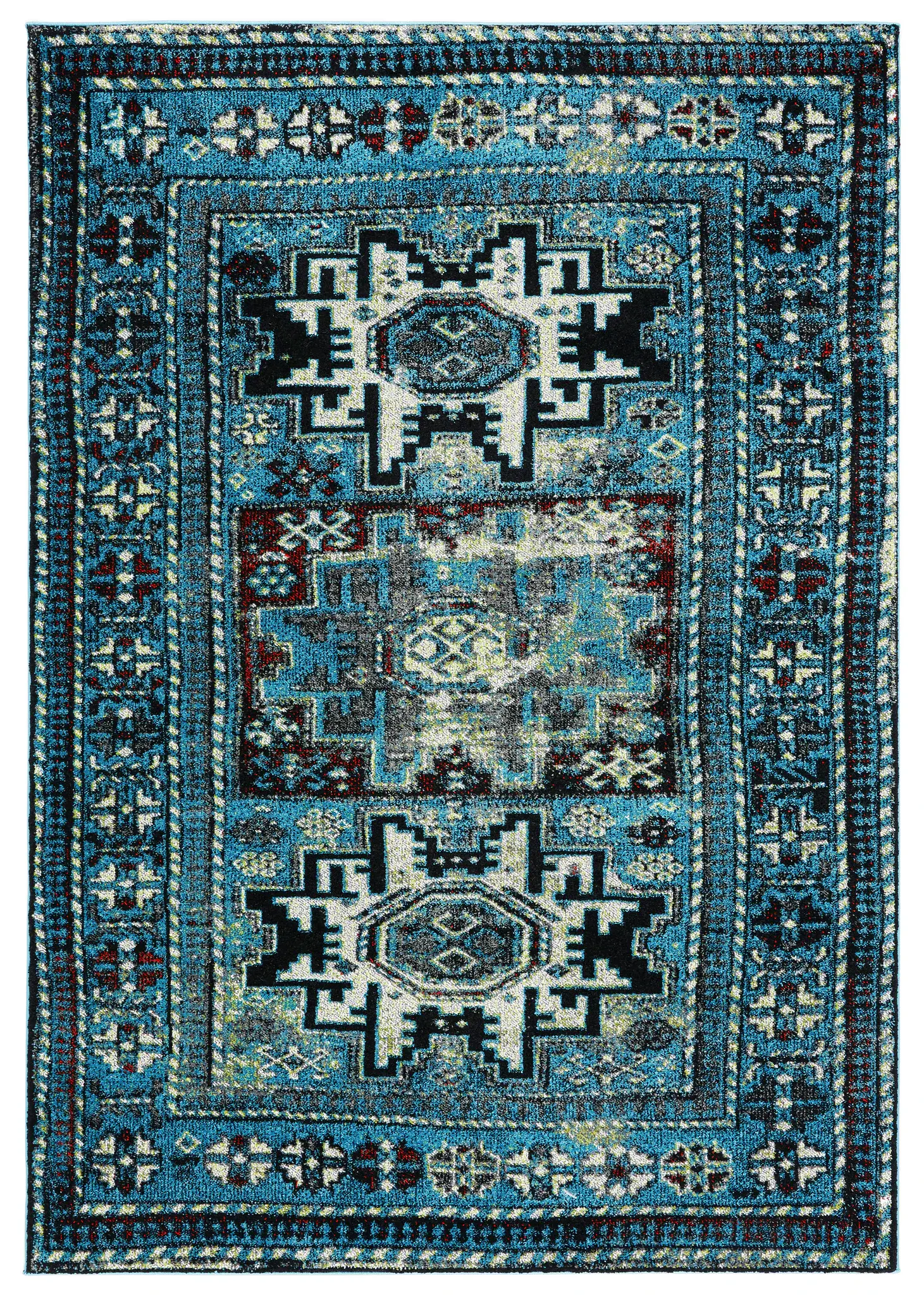 Vintage Hamadan Tribal Medallion Rug