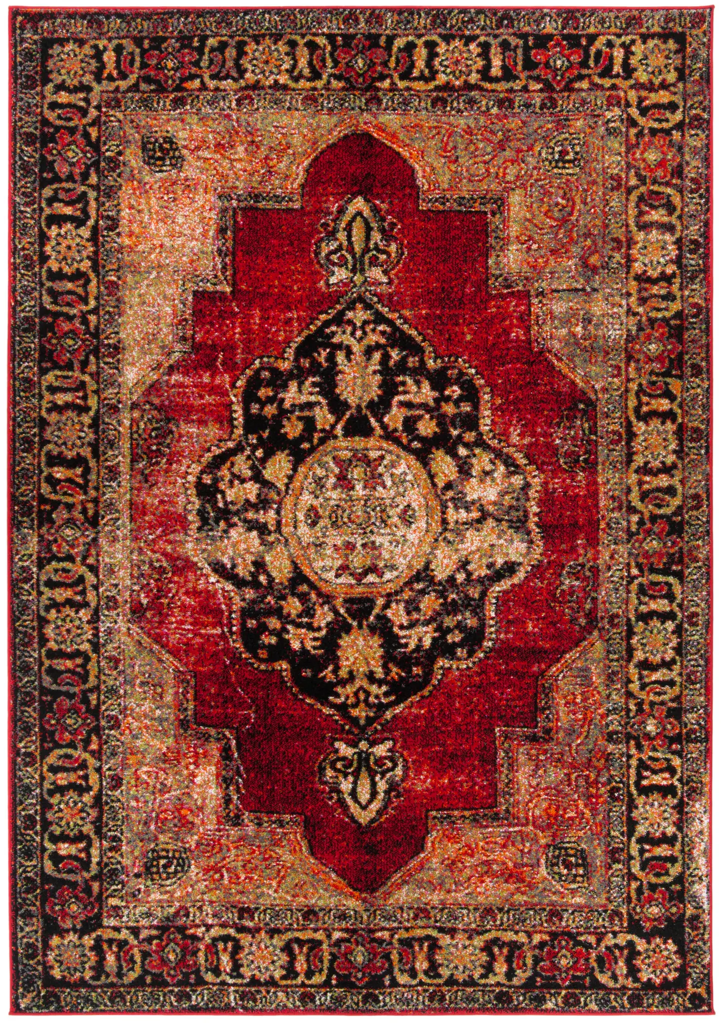Vintage Hamadan Floral Medallion Rug
