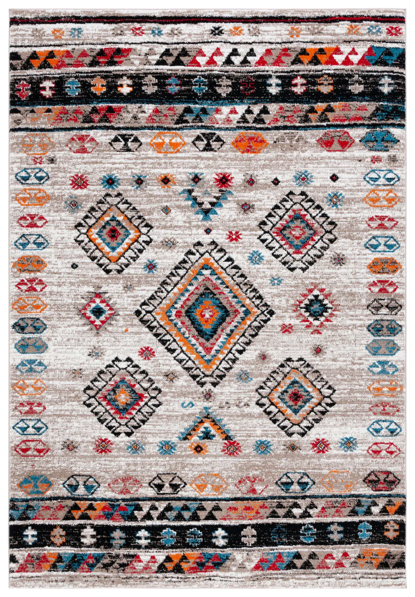 Vintage Hamadan Bohemian Geometric Rug