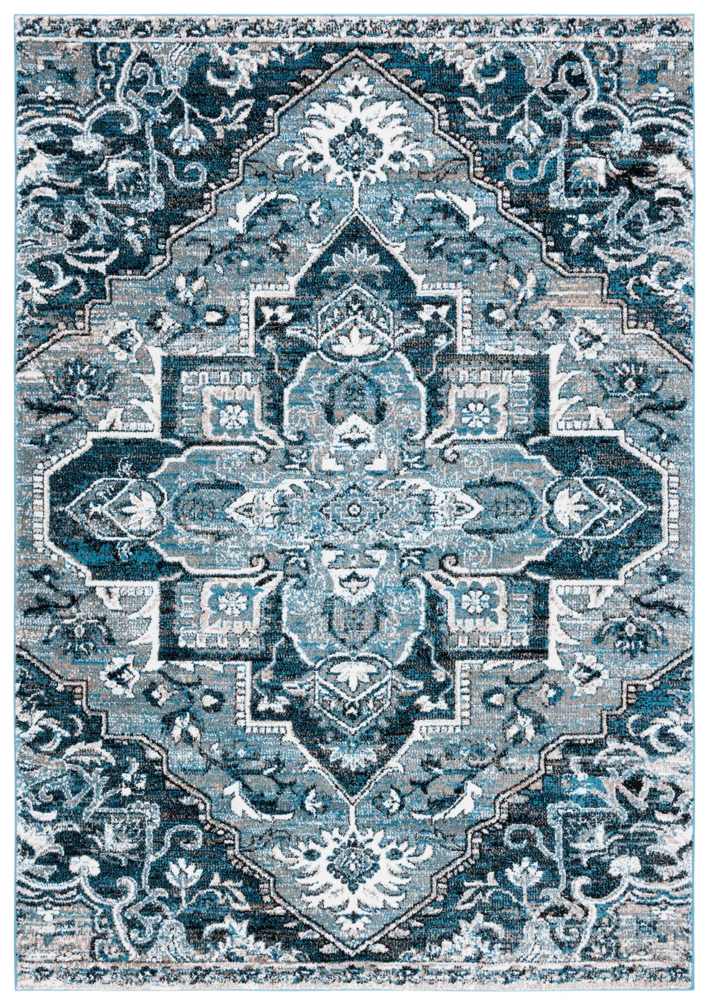 Vintage Hamadan Arabesque Medallion Rug