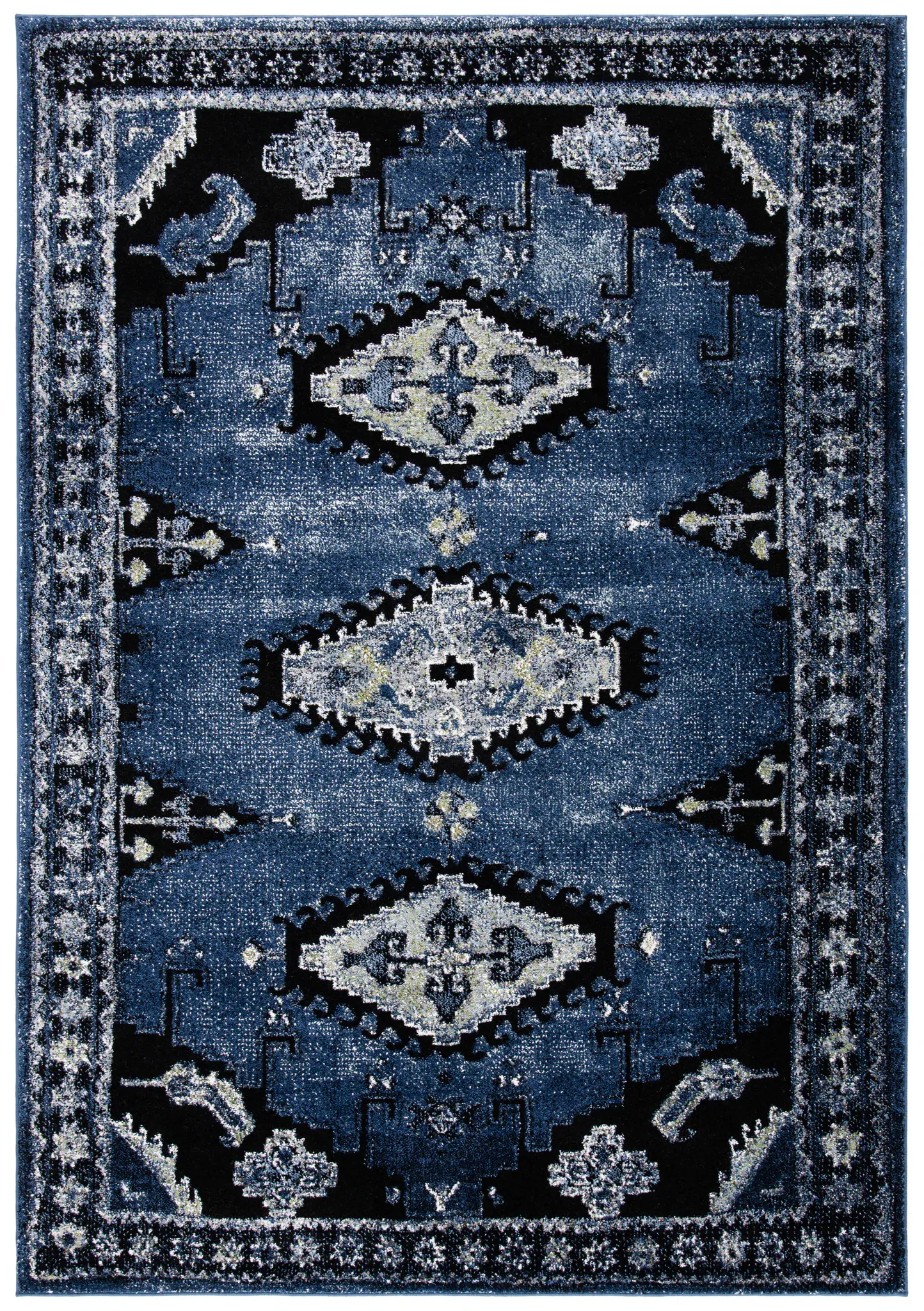 Vintage Hamadan Stepped Diamond Rug