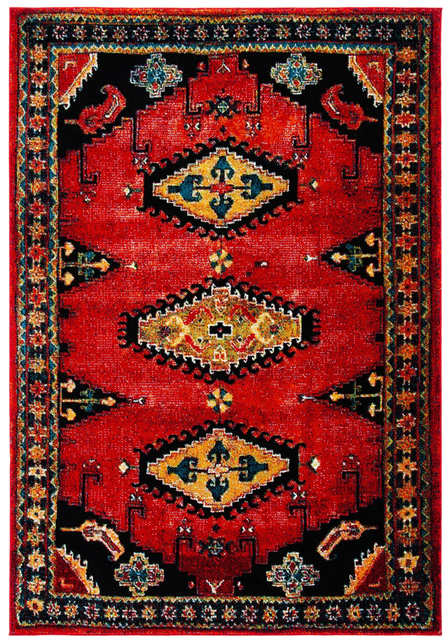 Vintage Hamadan Stepped Diamond Rug