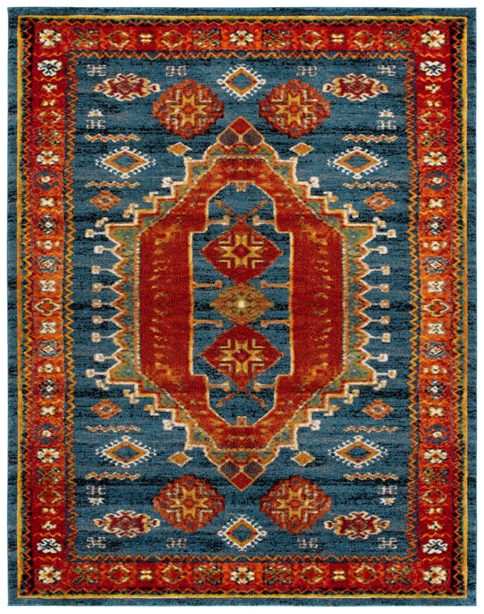 Vintage Hamadan Southwestern Medallion Rug