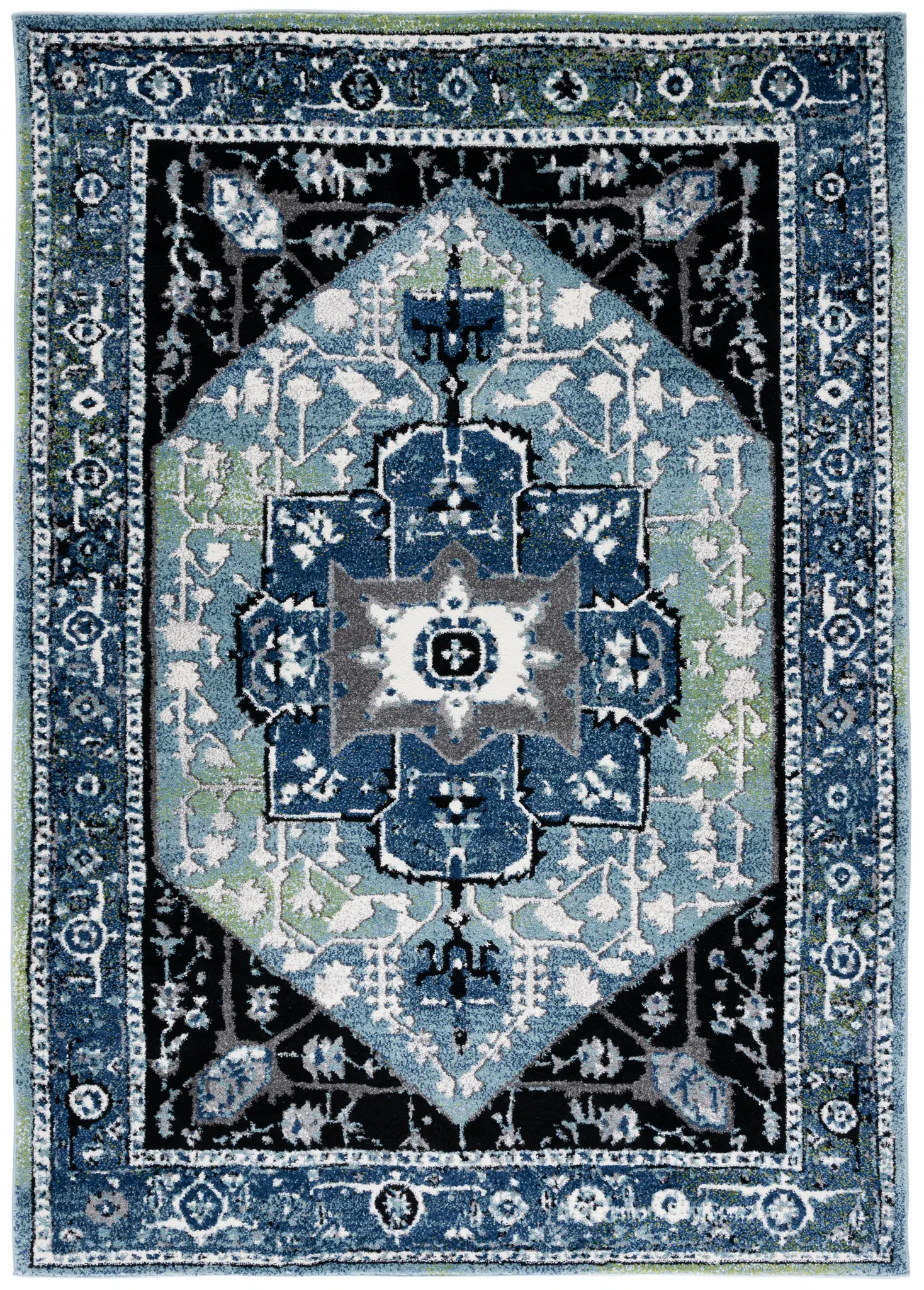 Vintage Hamadan Cross Medallion Rug
