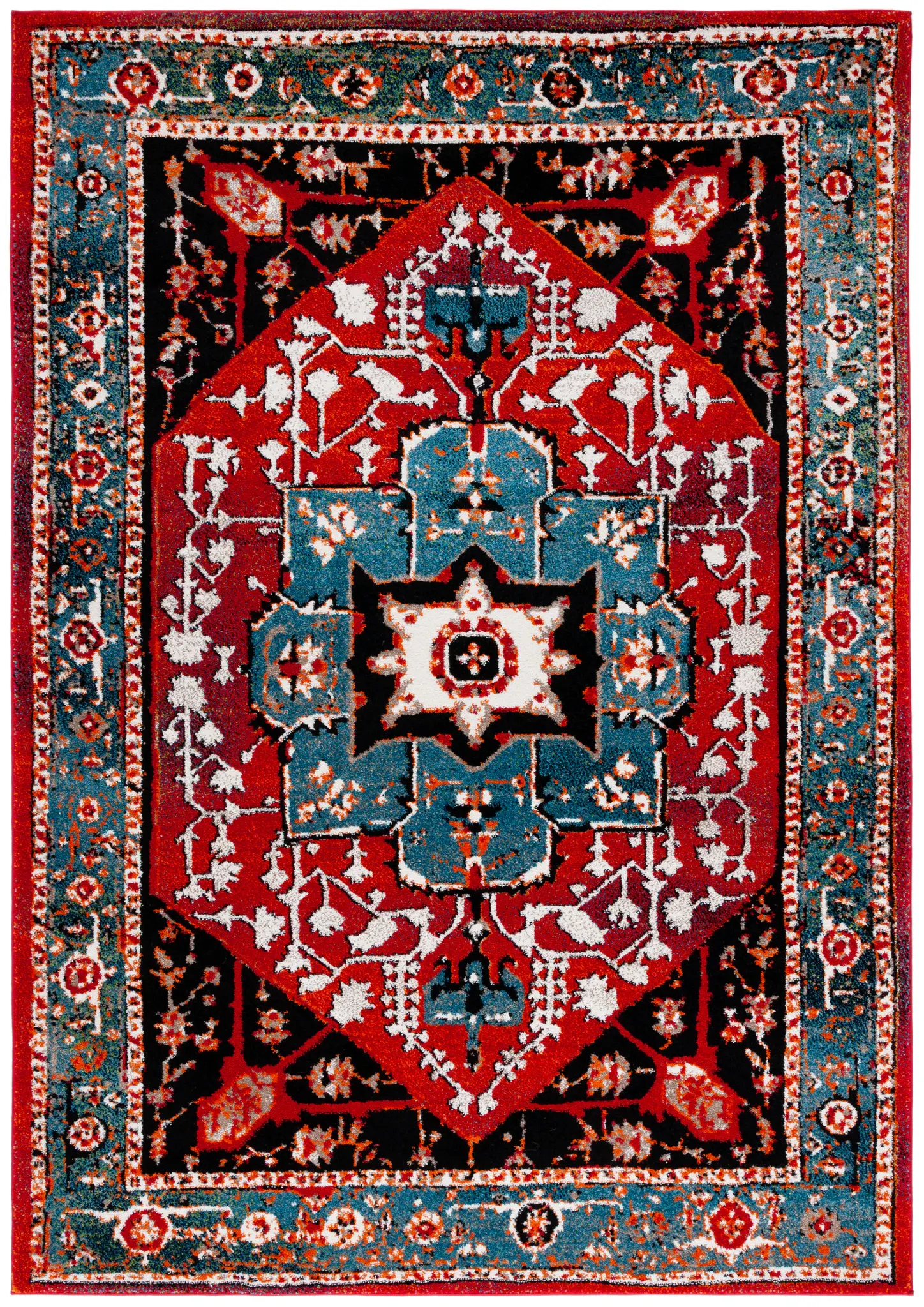 Vintage Hamadan Cross Medallion Rug