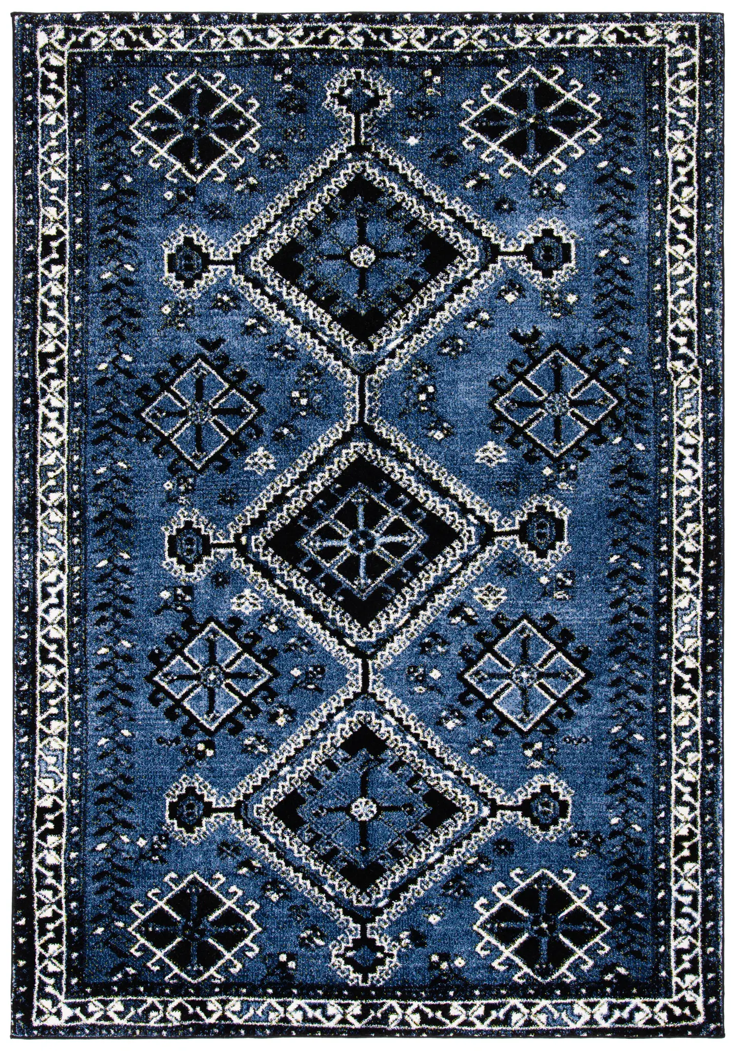 Vintage Hamadan Double Diamond Rug