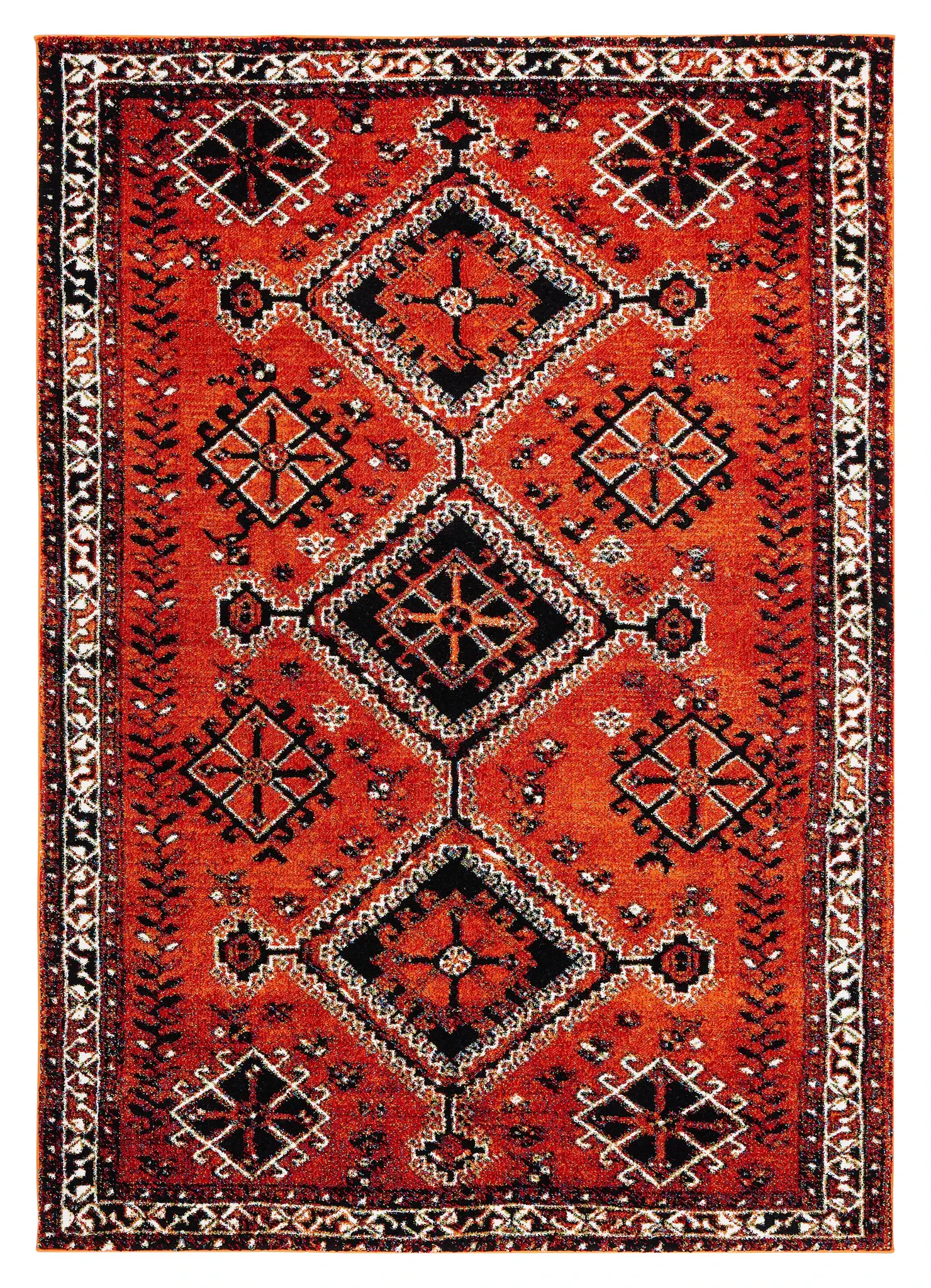 Vintage Hamadan Double Diamond Rug