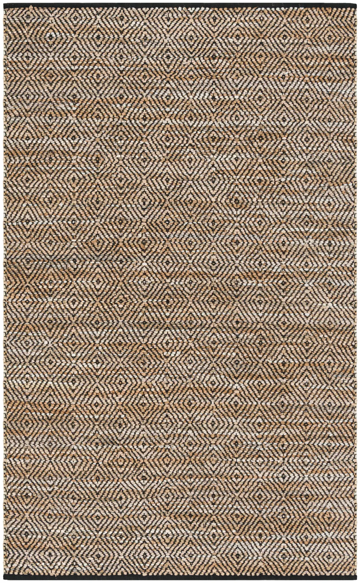 Vintage Leather Small Diamond Hand-Woven Rug