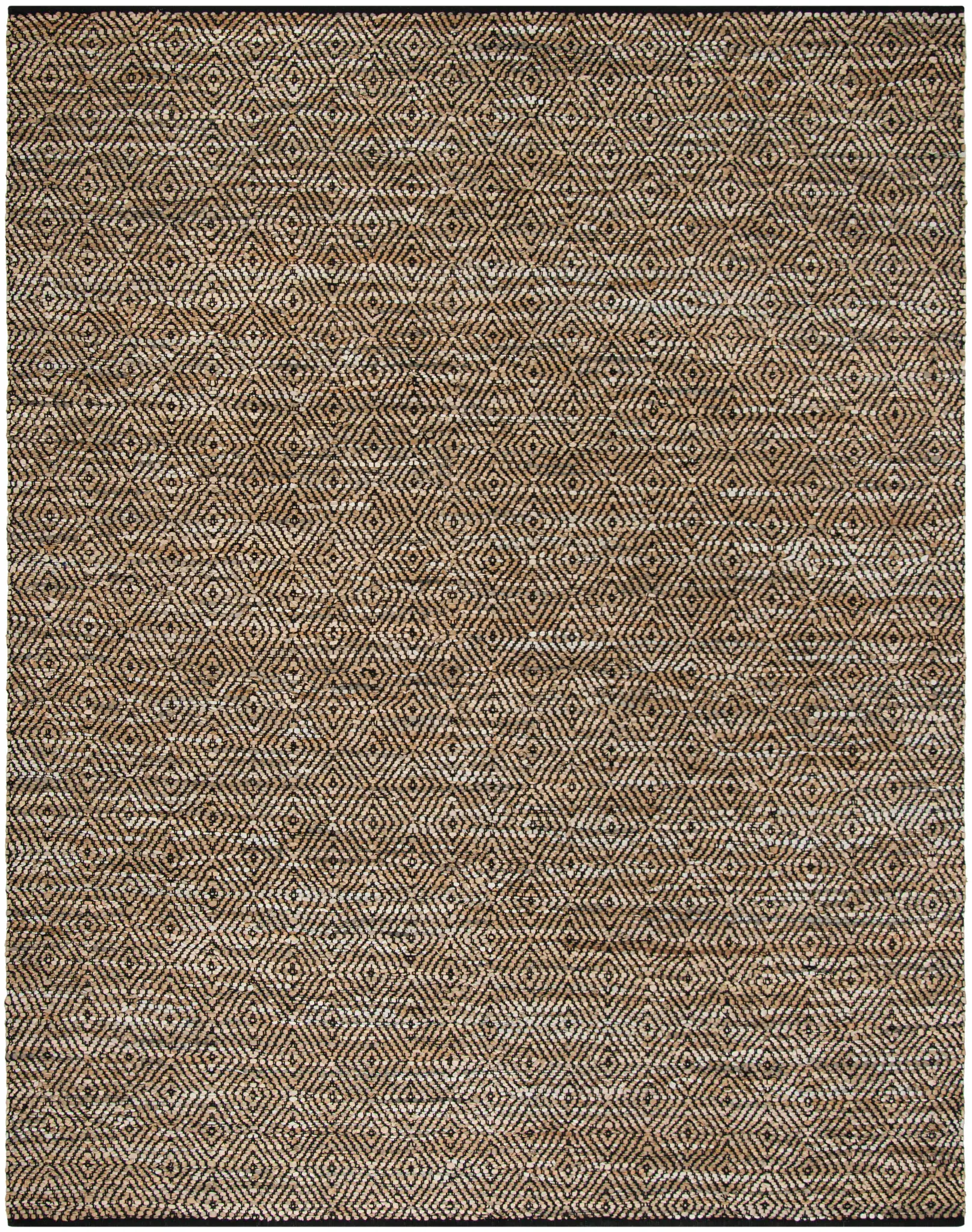 Vintage Leather Small Diamond Hand-Woven Rug
