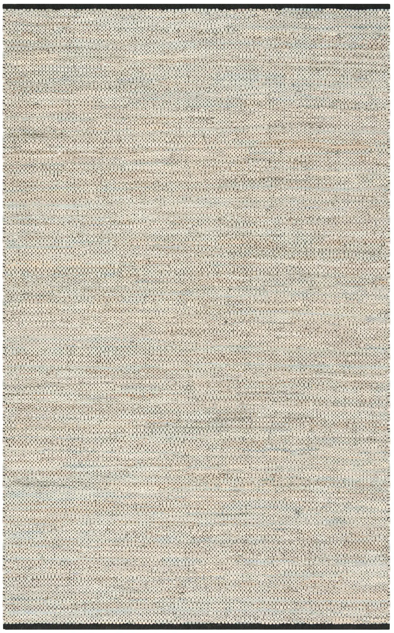Vintage Leather Hand-Woven Ribbed Rug