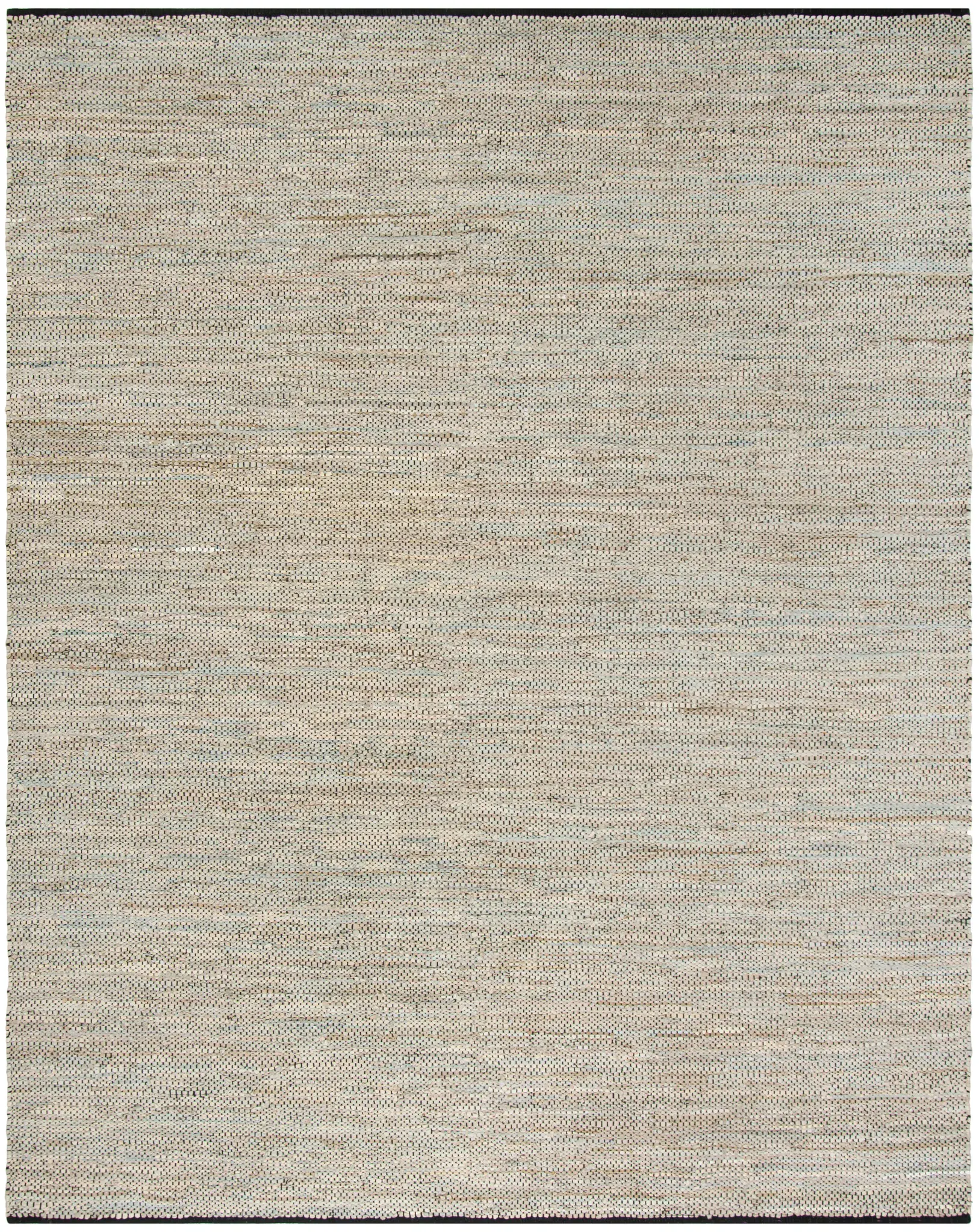 Vintage Leather Hand-Woven Ribbed Rug