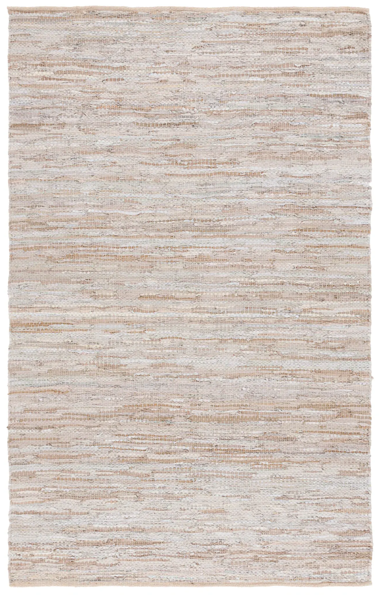 Vintage Leather Textured Stripe Hand-Woven Rug
