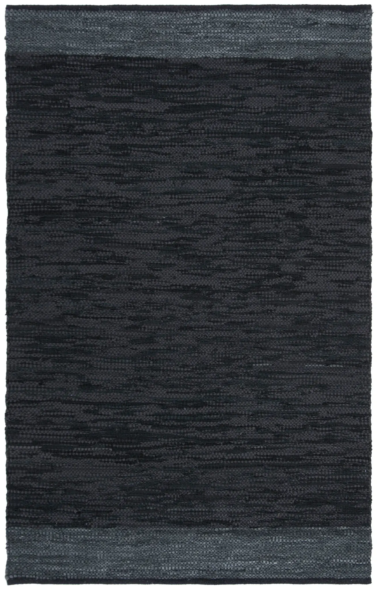 Vintage Leather Banded Hand-Woven Rug
