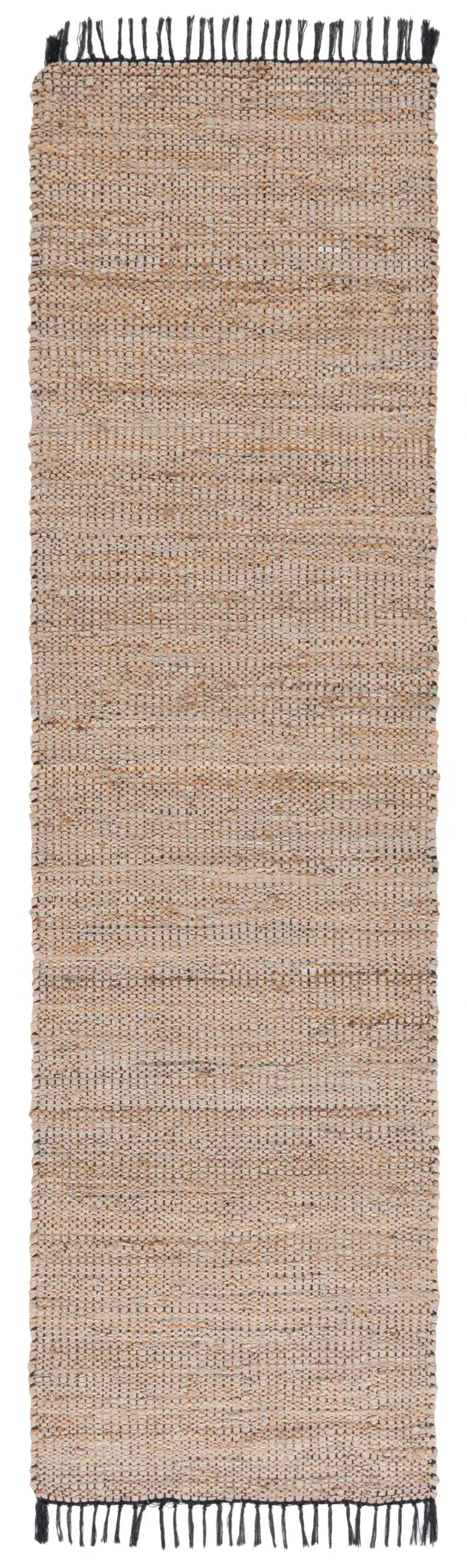 Vintage Leather Basketweave Hand-Woven Rug