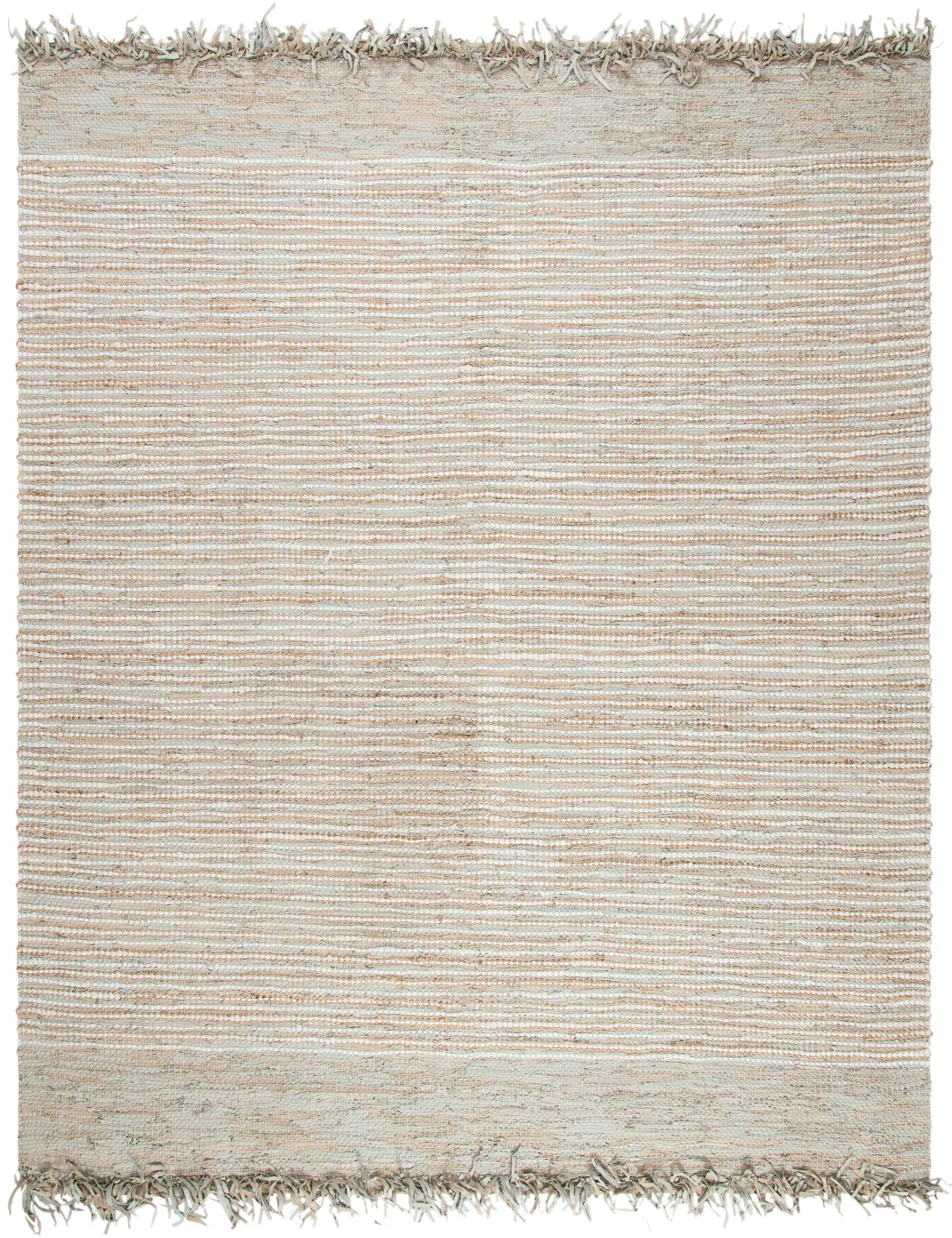 Vintage Leather Linear Stripe Hand-Woven Rug