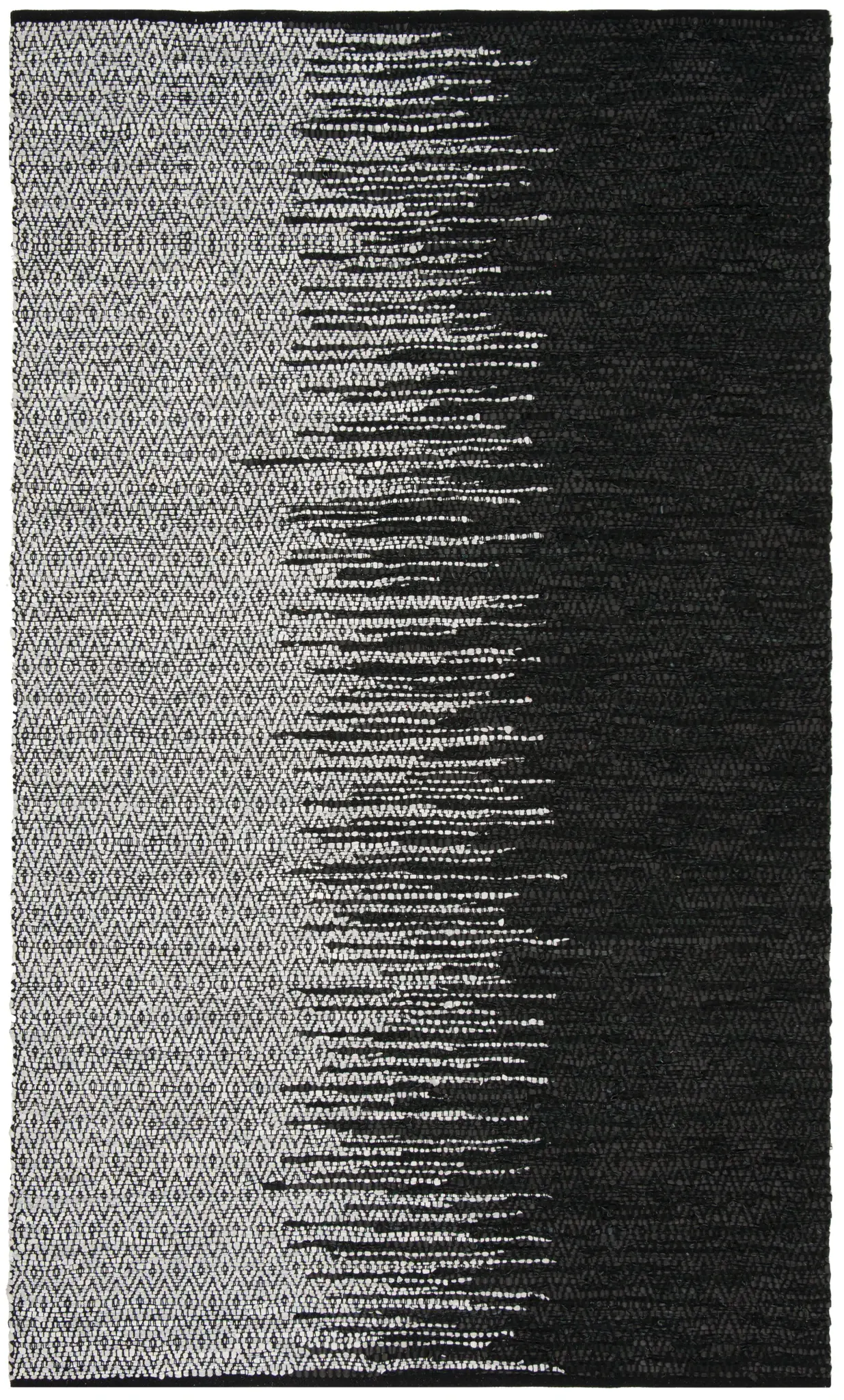 Vintage Leather Diamond Fade Hand-Woven Rug