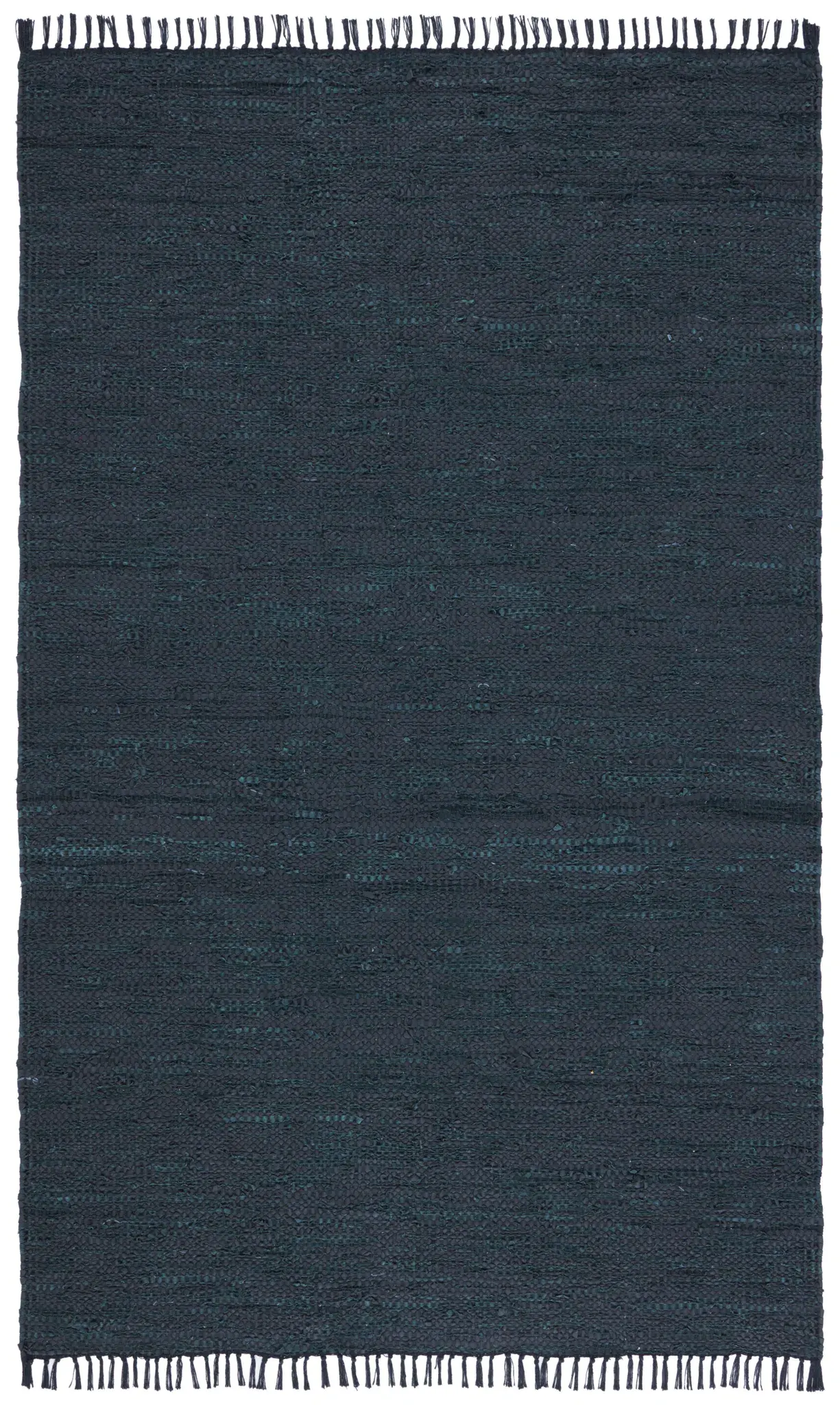 Vintage Leather Striped Flatweave Rug