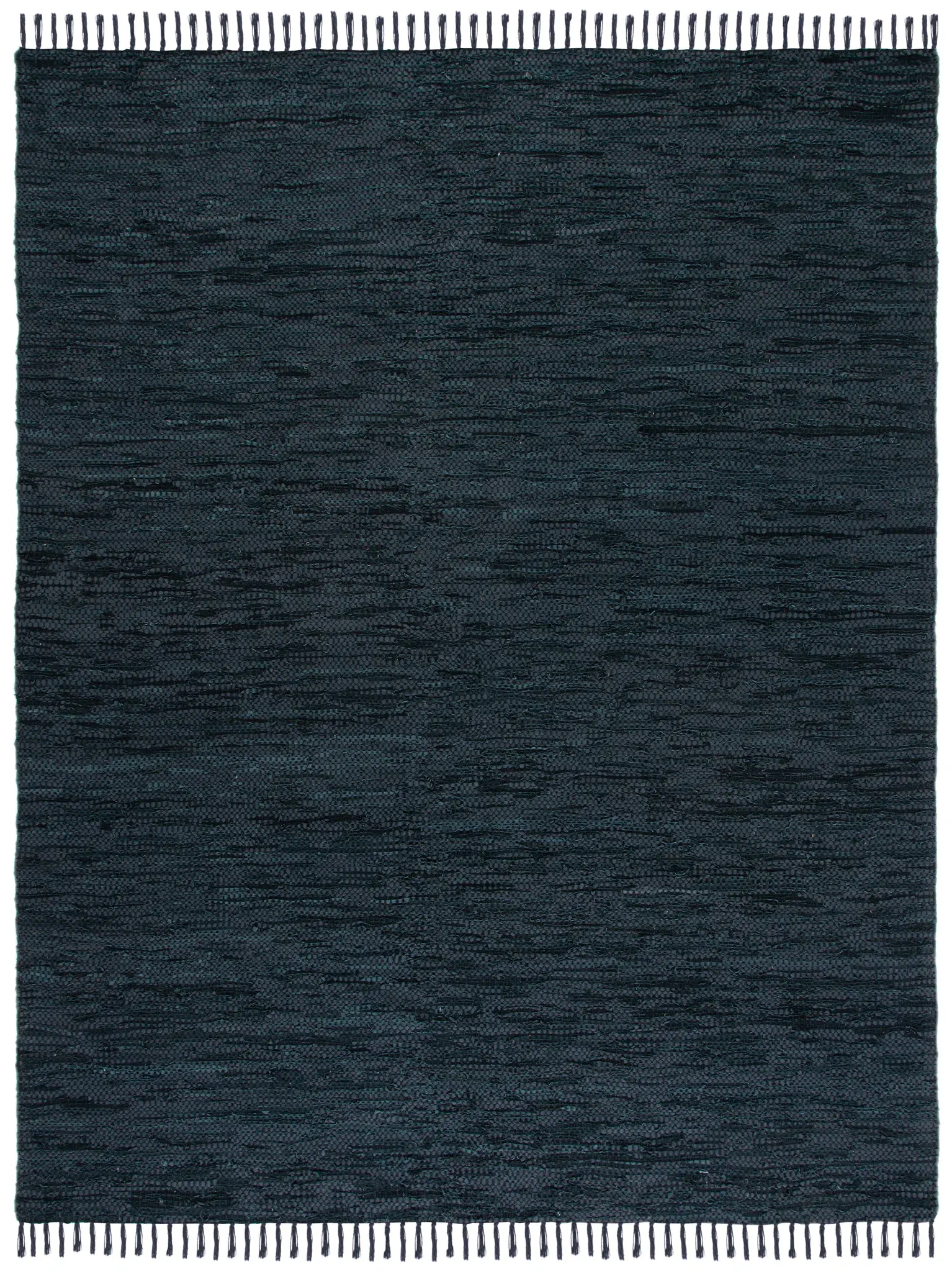 Vintage Leather Striped Flatweave Rug