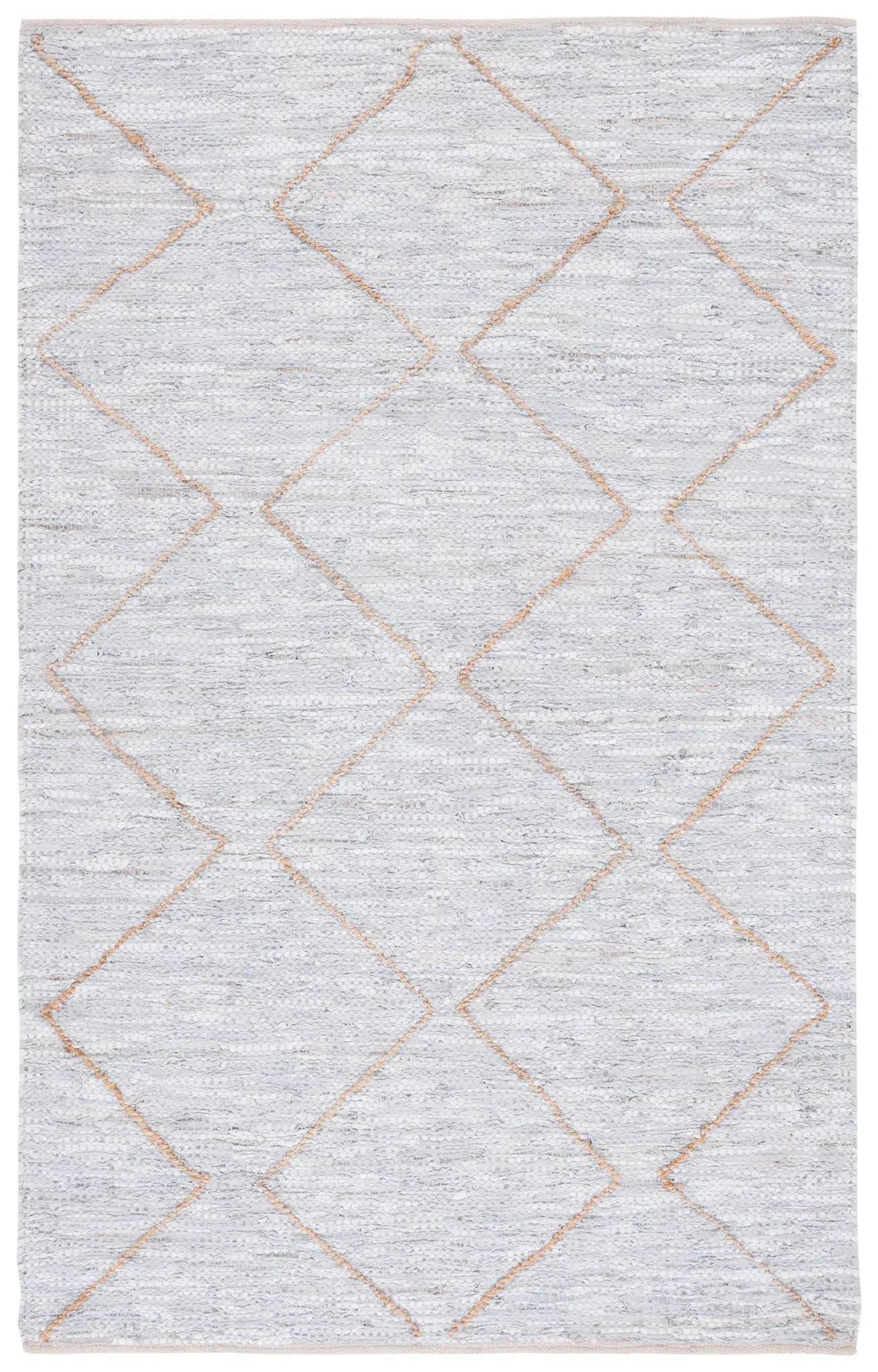 Vintage Leather Diamond Hand-Woven Rug