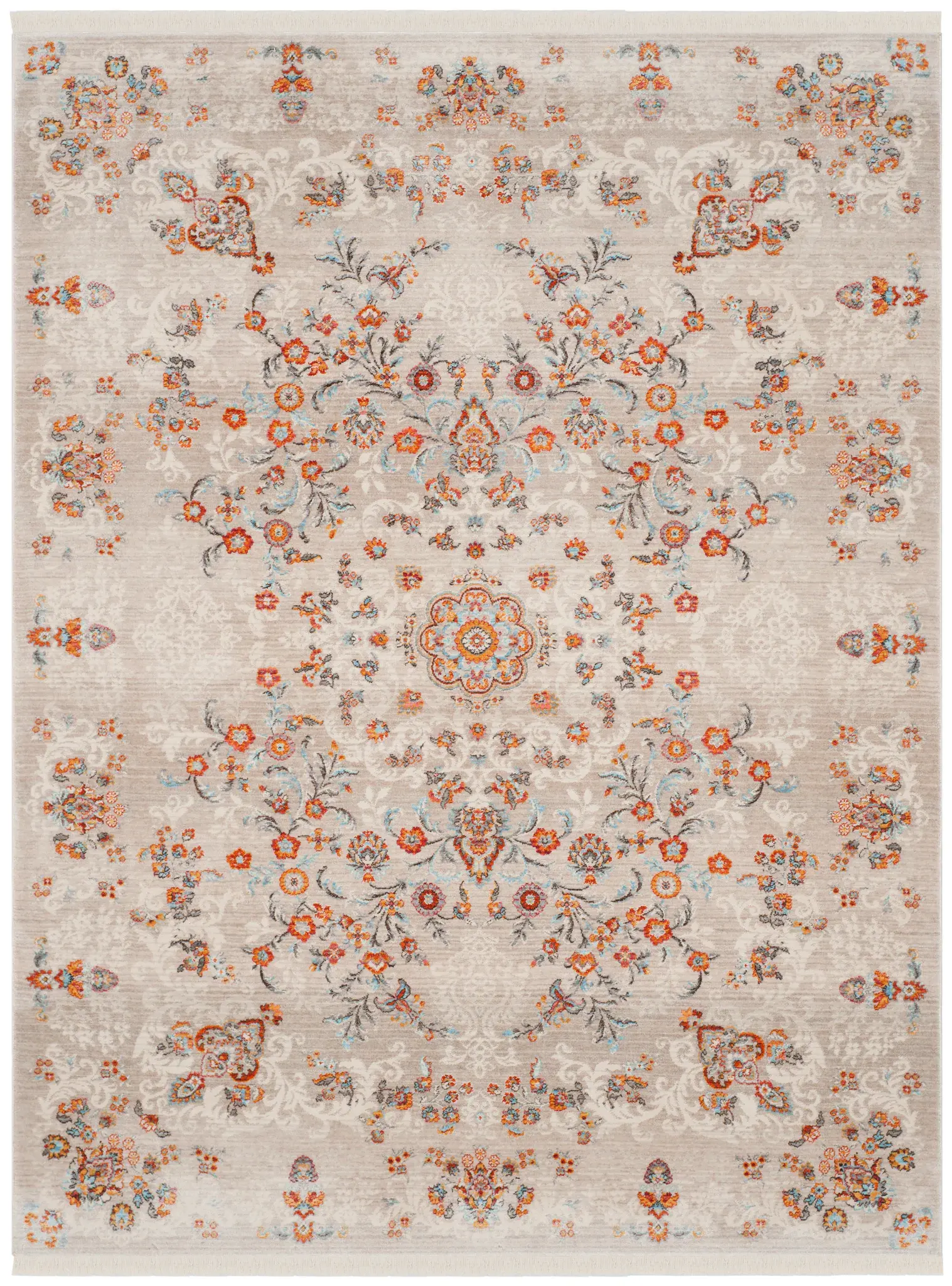 Vintage Persian Floral Medallion Rug