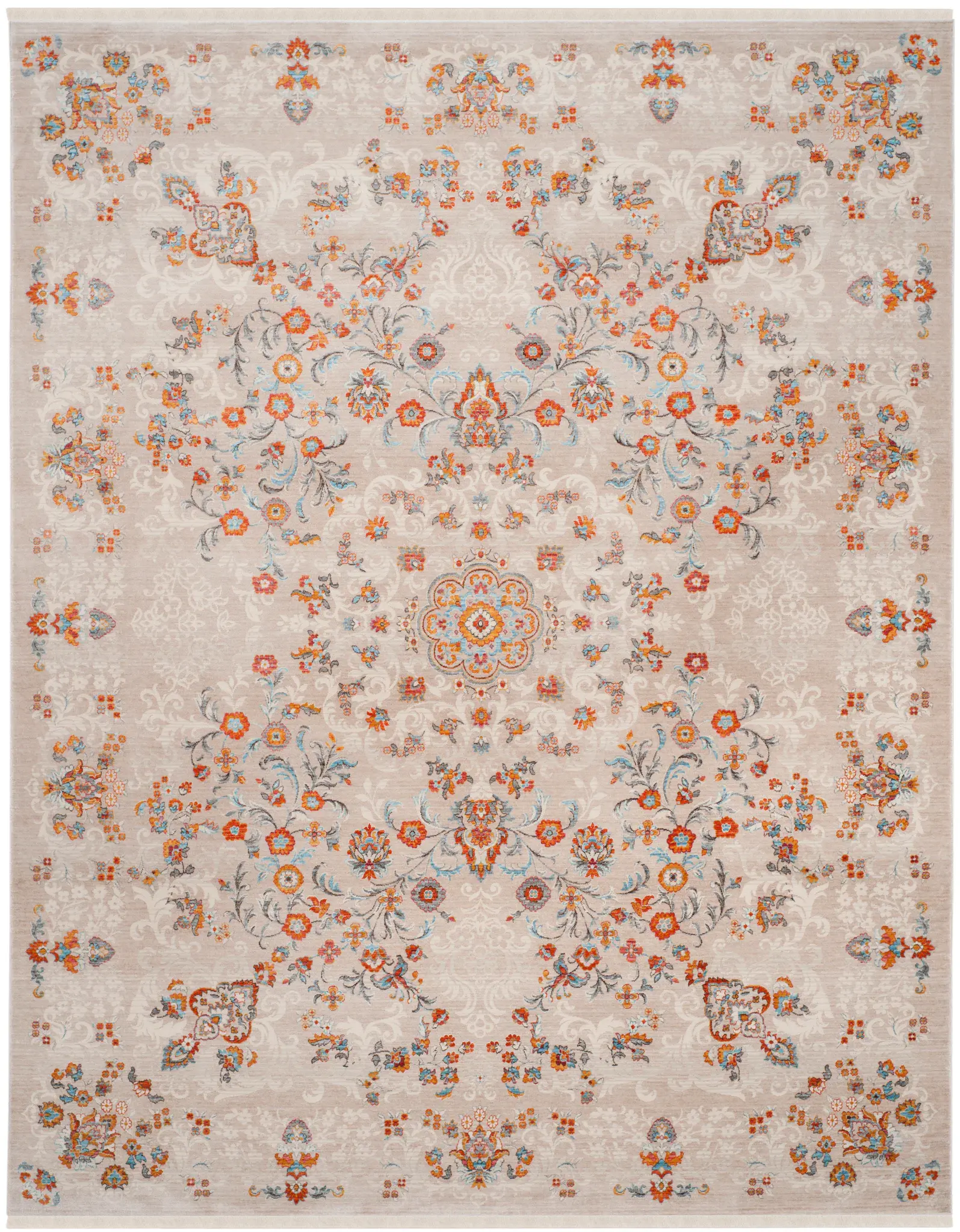 Vintage Persian Floral Medallion Rug