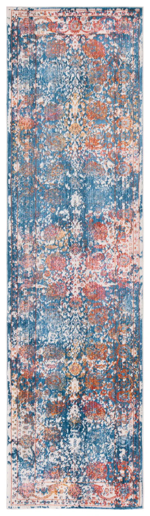 Vintage Persian Distressed Floral Rug