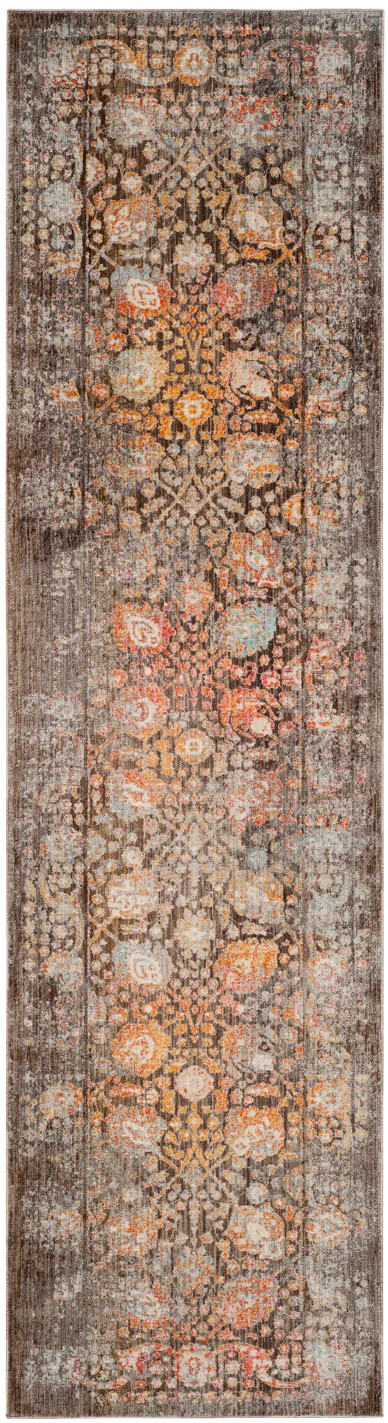 Vintage Persian Distressed Floral Allover Rug
