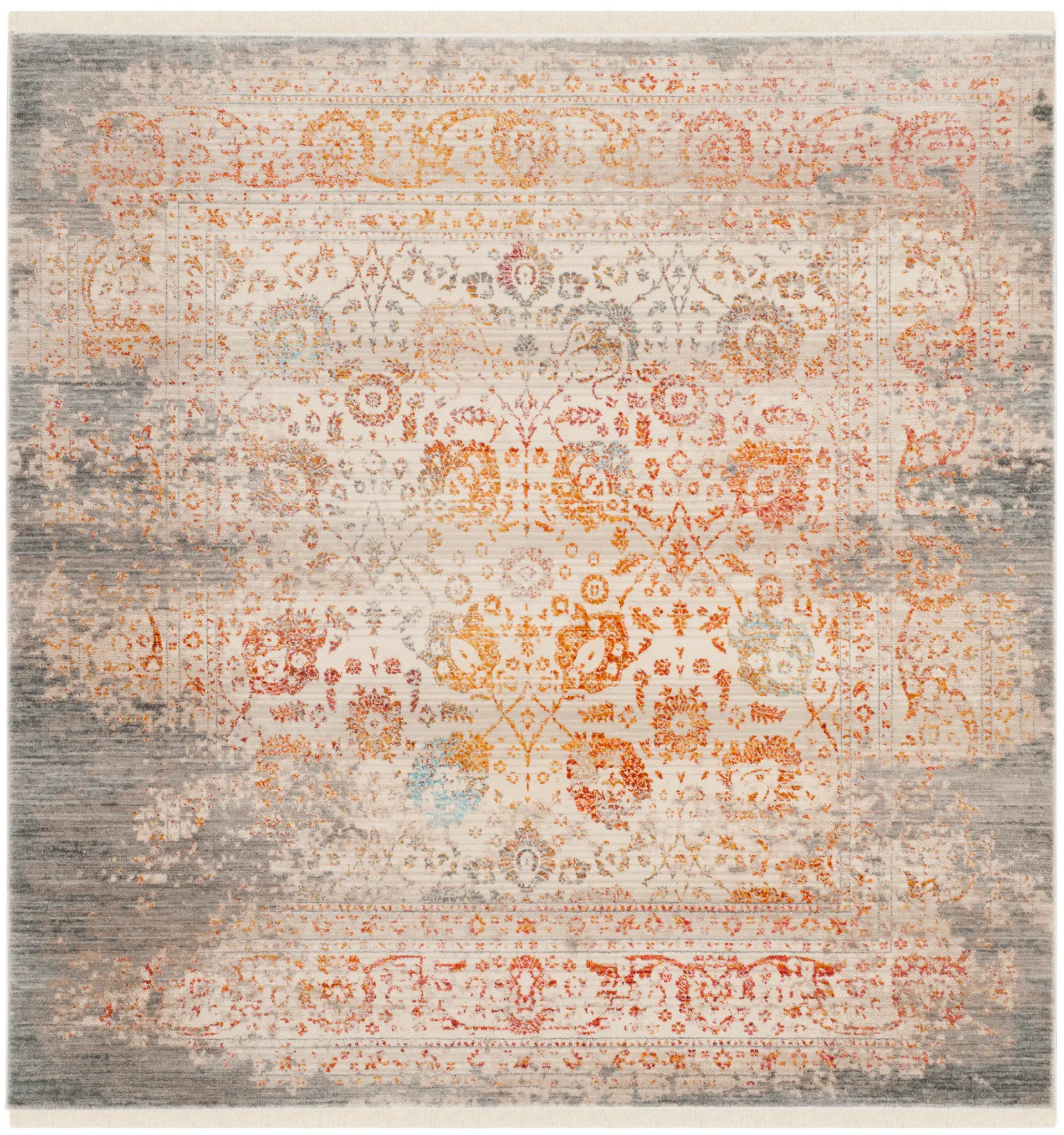 Vintage Persian Distressed Floral Allover Rug