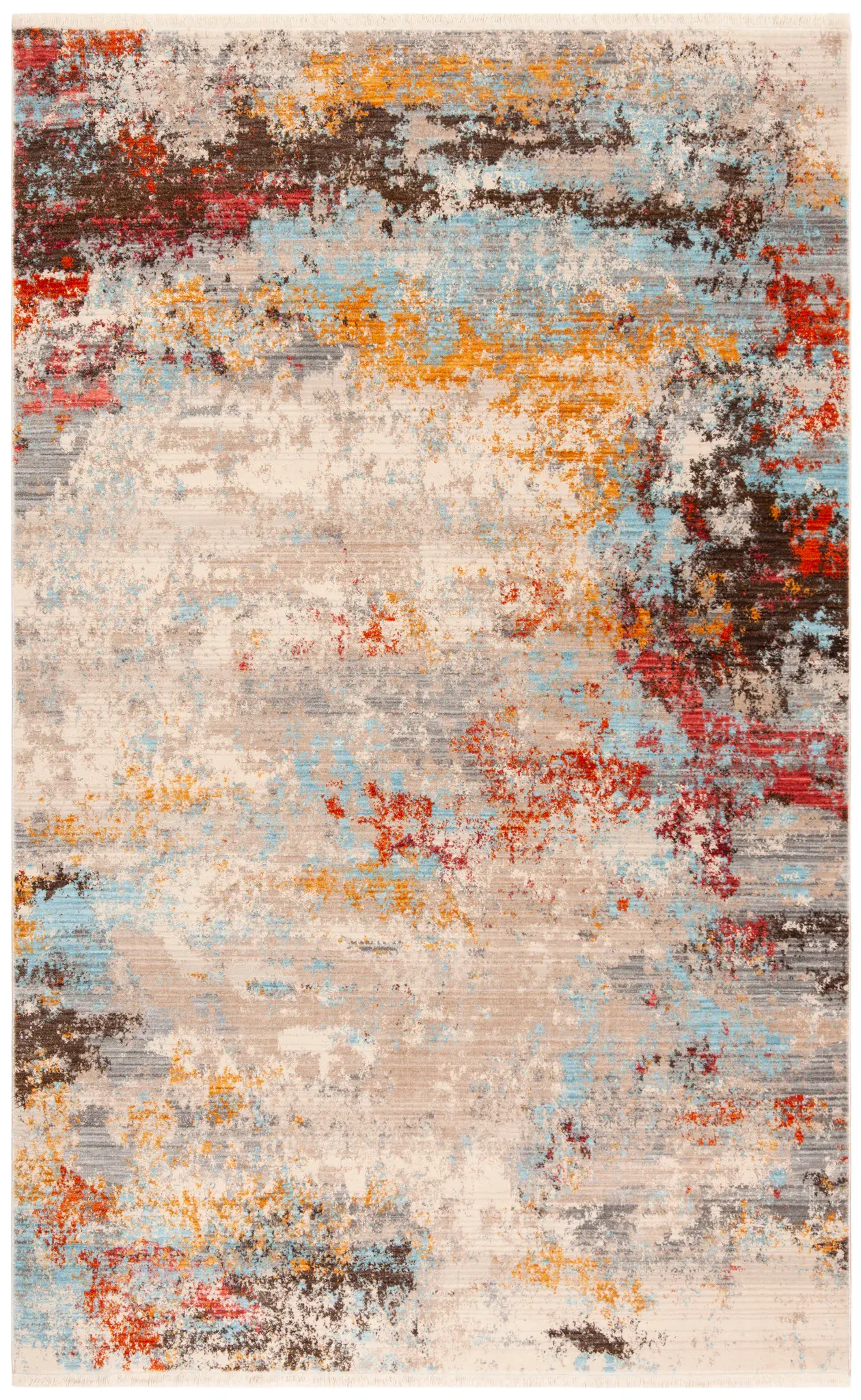Vintage Persian Abstract Splatter Rug