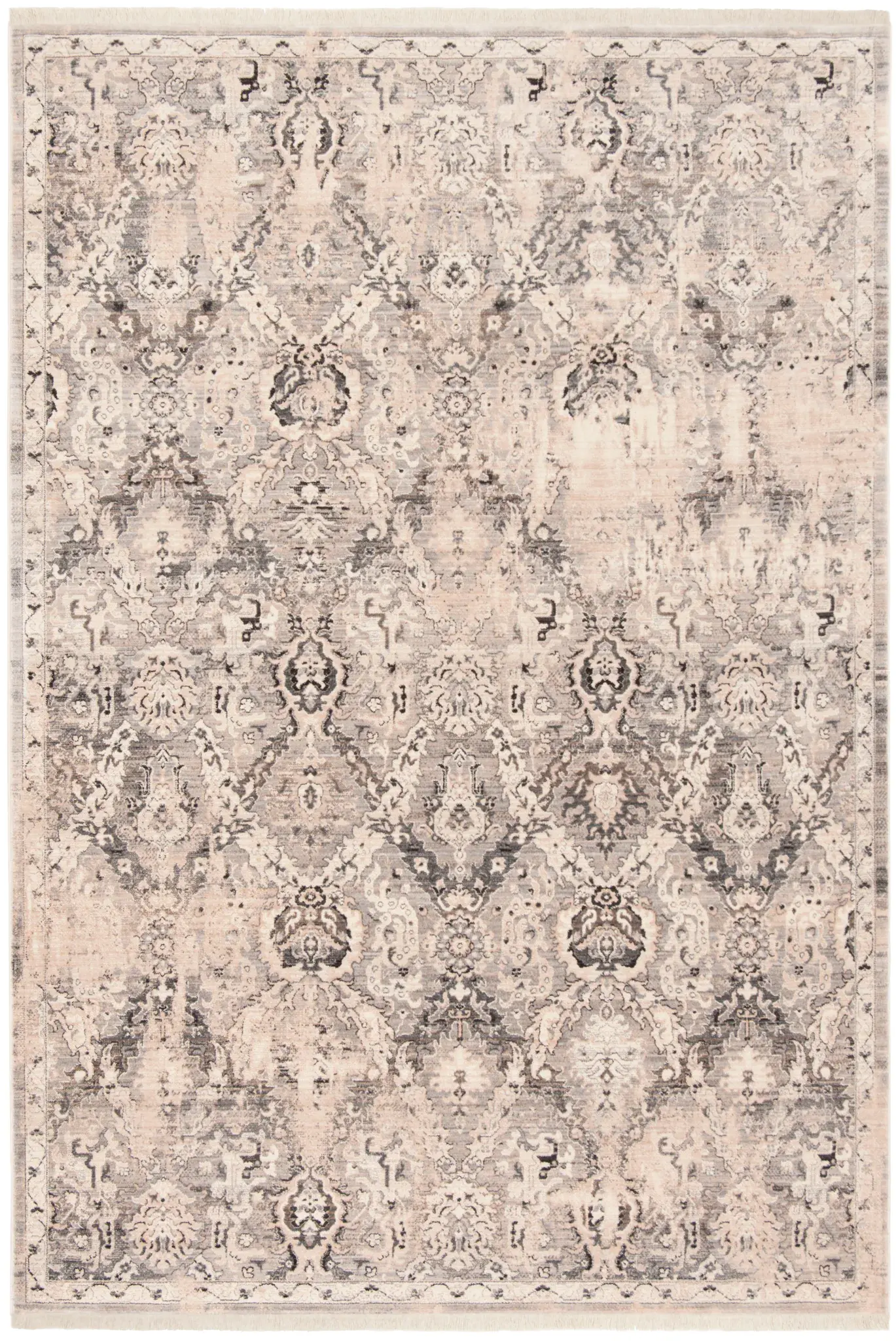 Vintage Persian Floral Lattice Rug