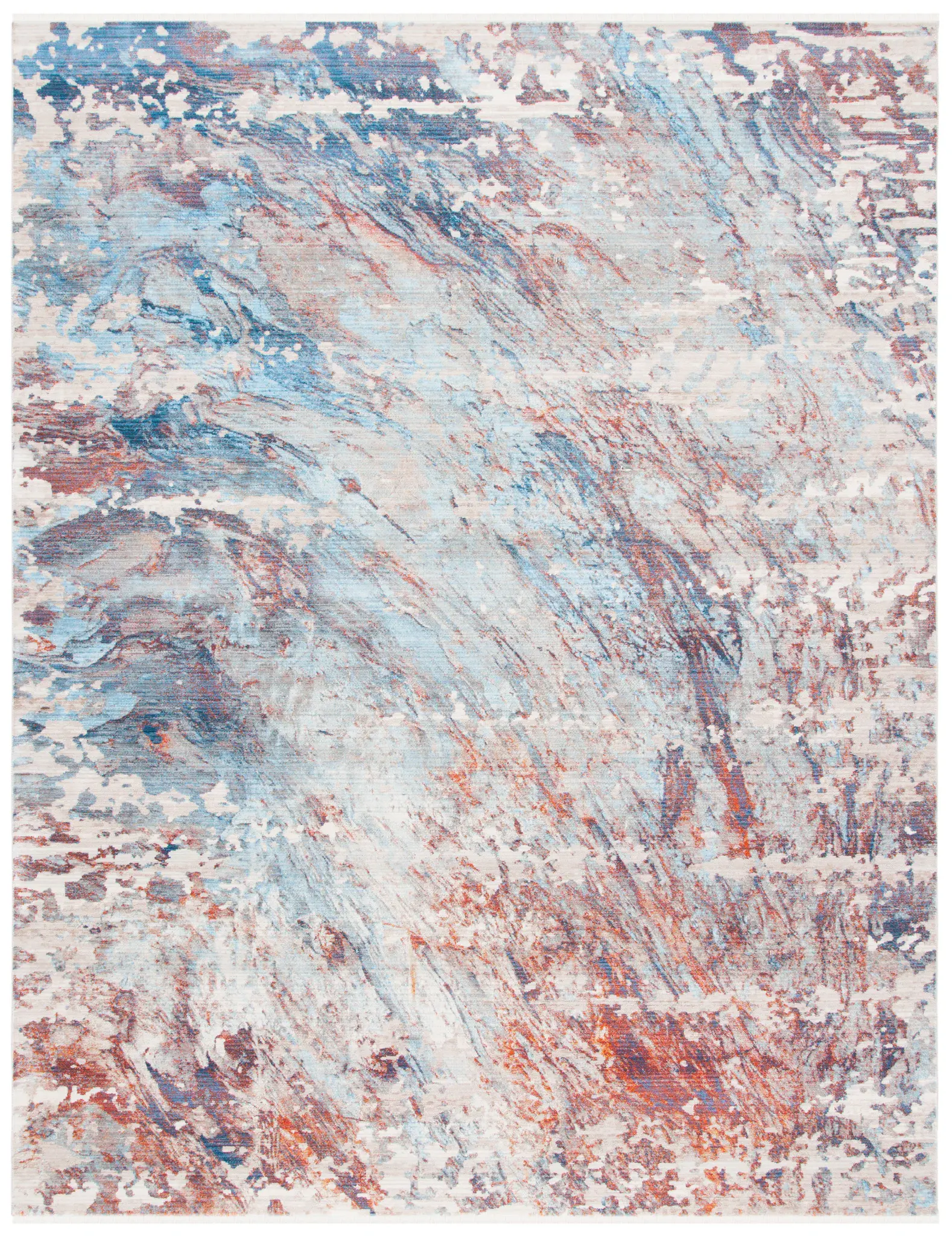 Vintage Persian Abstract Marble Rug