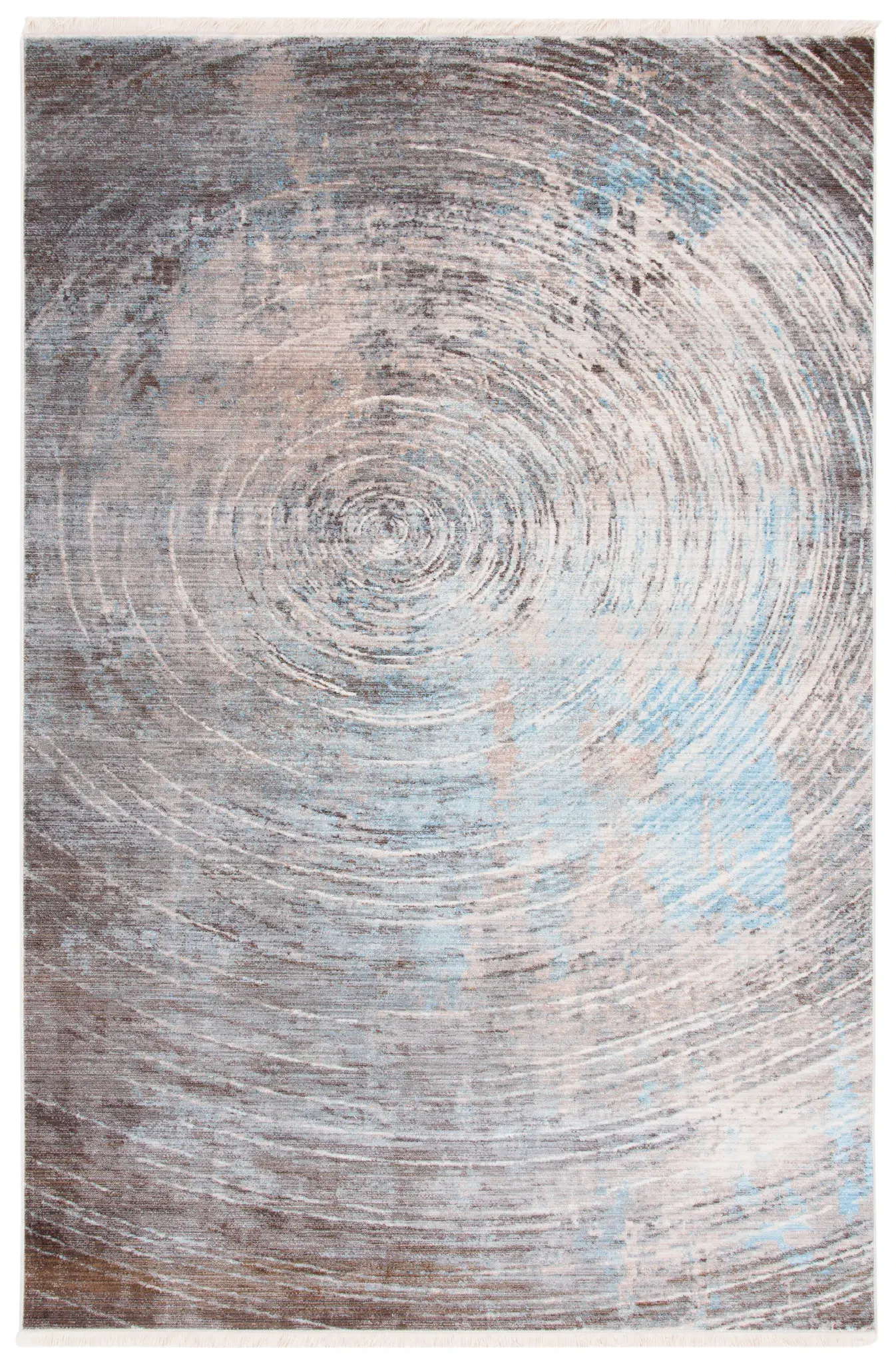 Vintage Persian Concentric Rings Rug