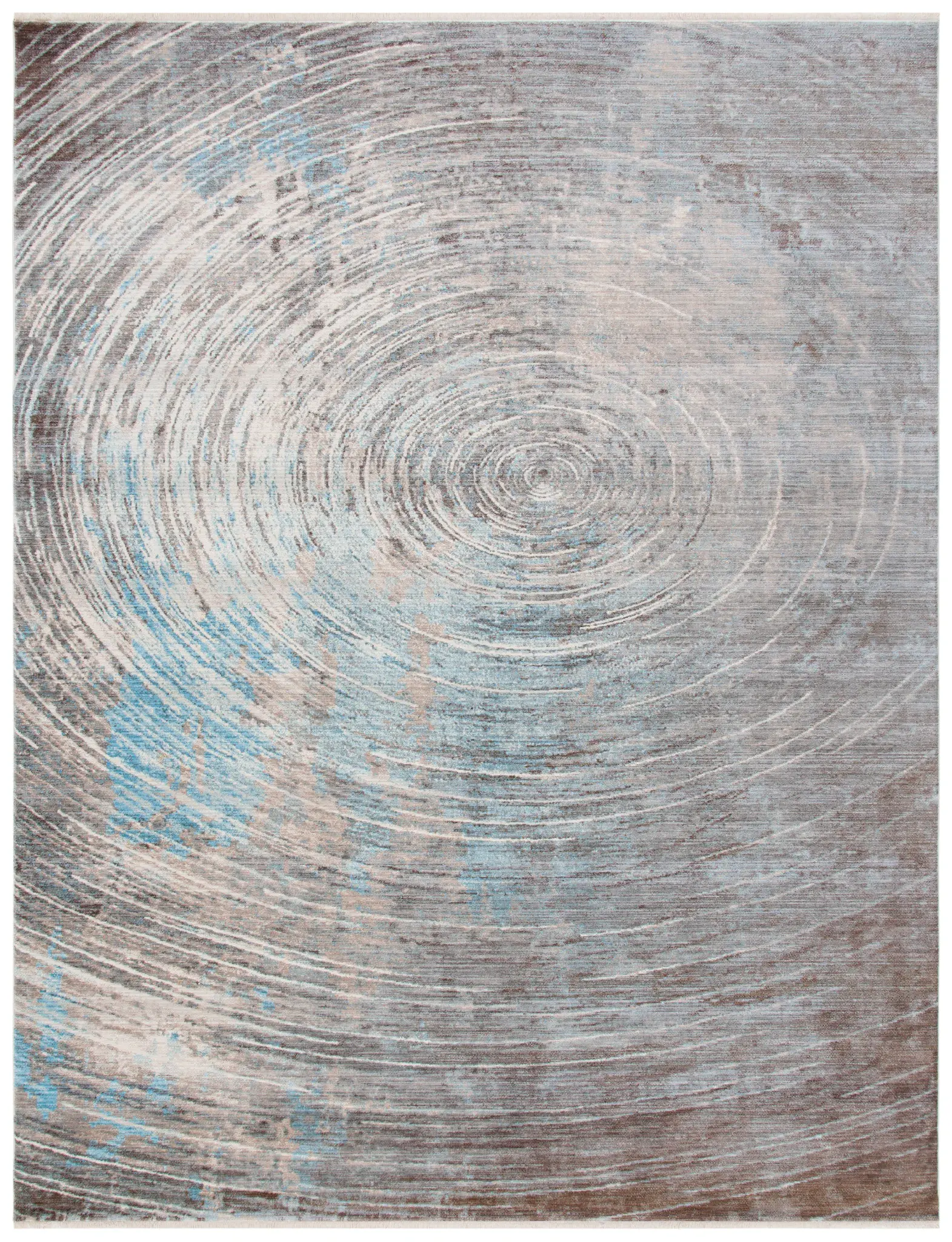 Vintage Persian Concentric Rings Rug