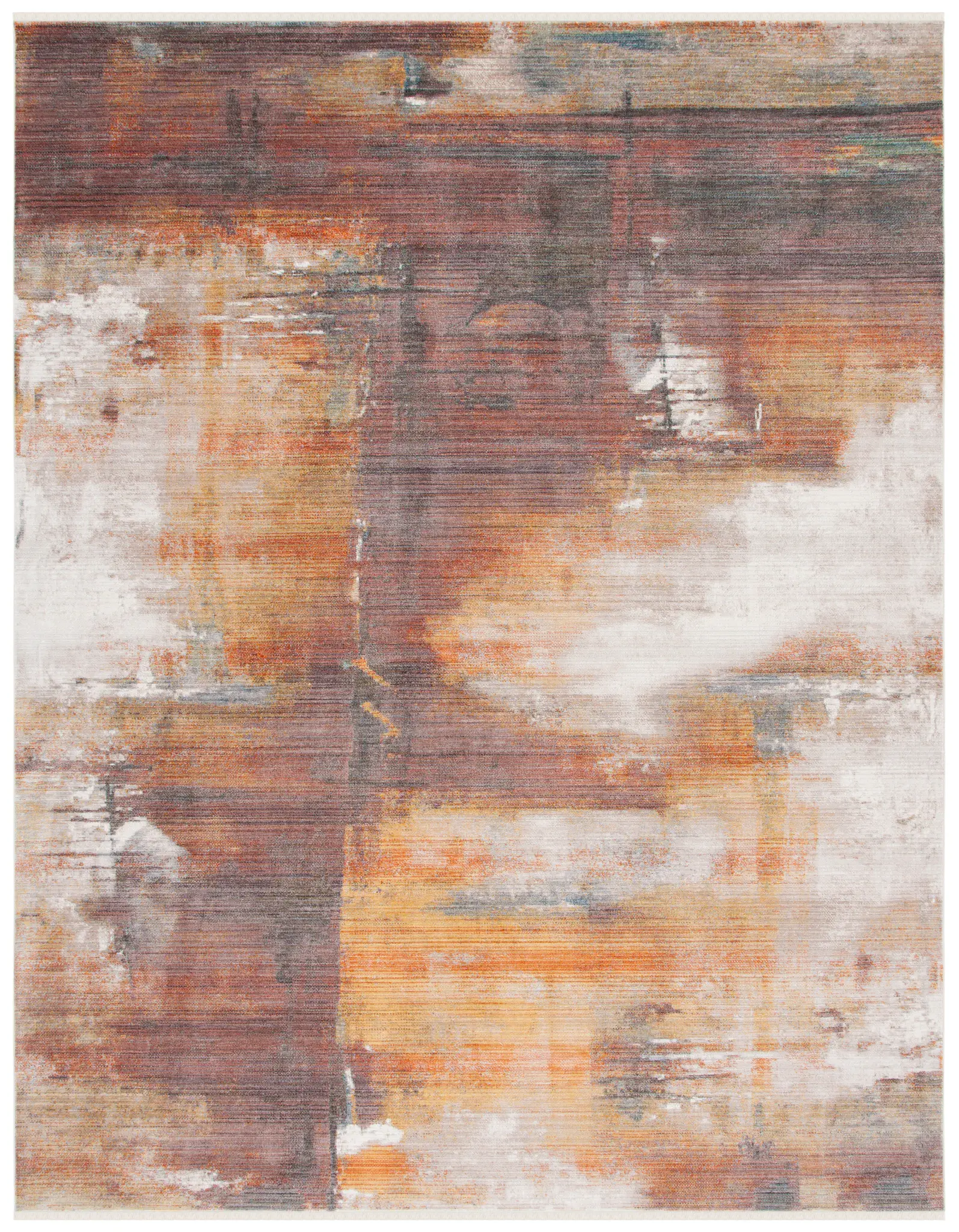 Vintage Persian Painterly Abstract Rug