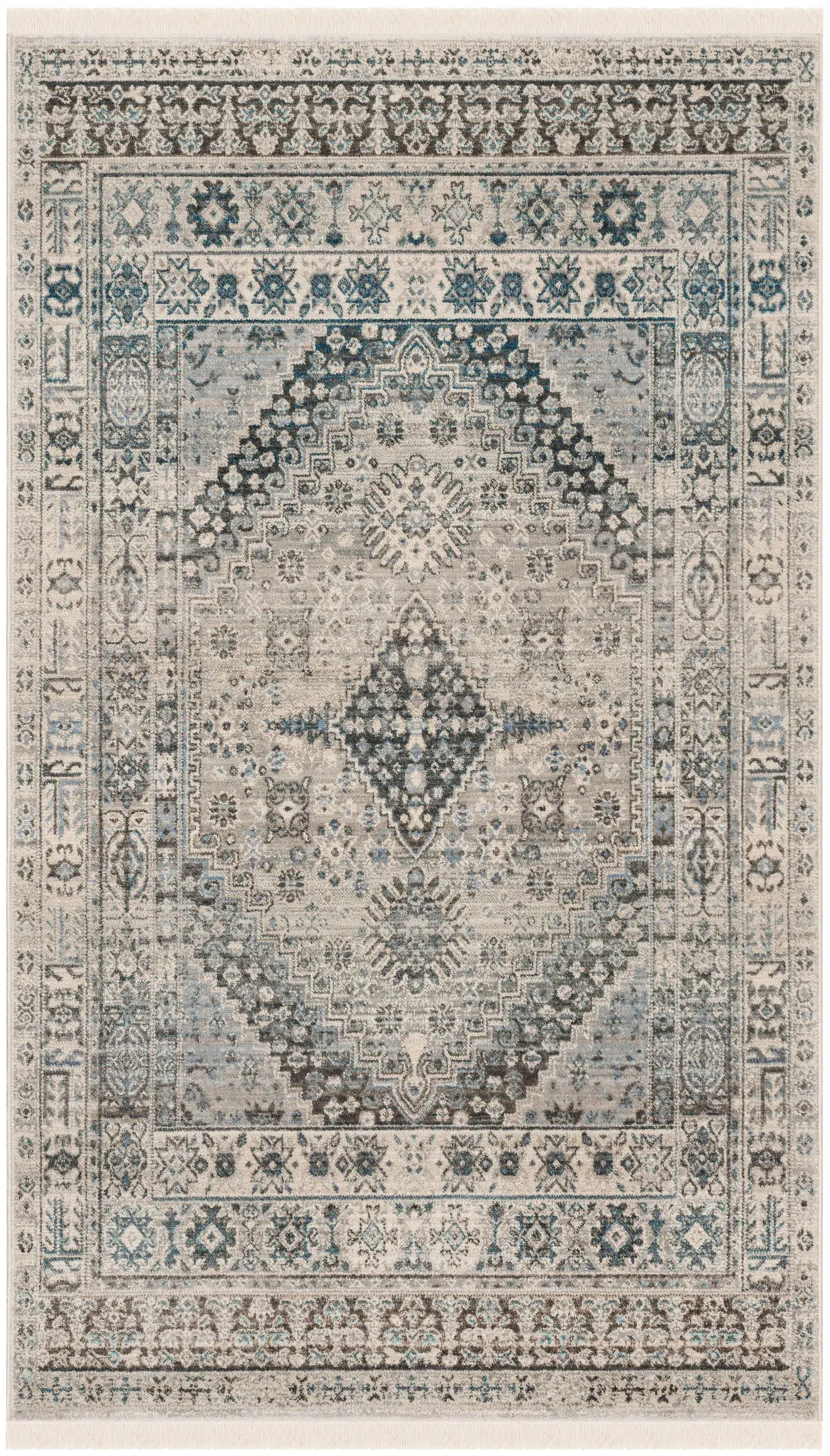 Vintage Persian Nested Medallion Rug