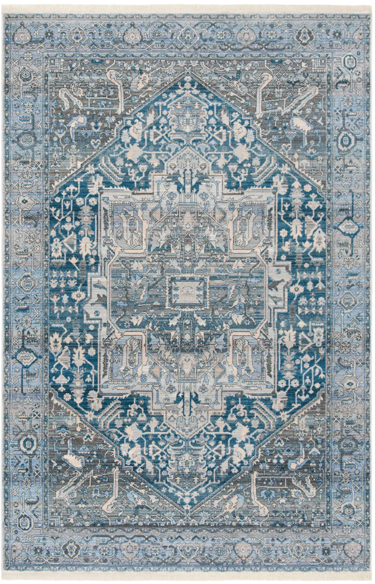 Vintage Persian Hexagon Medallion Rug