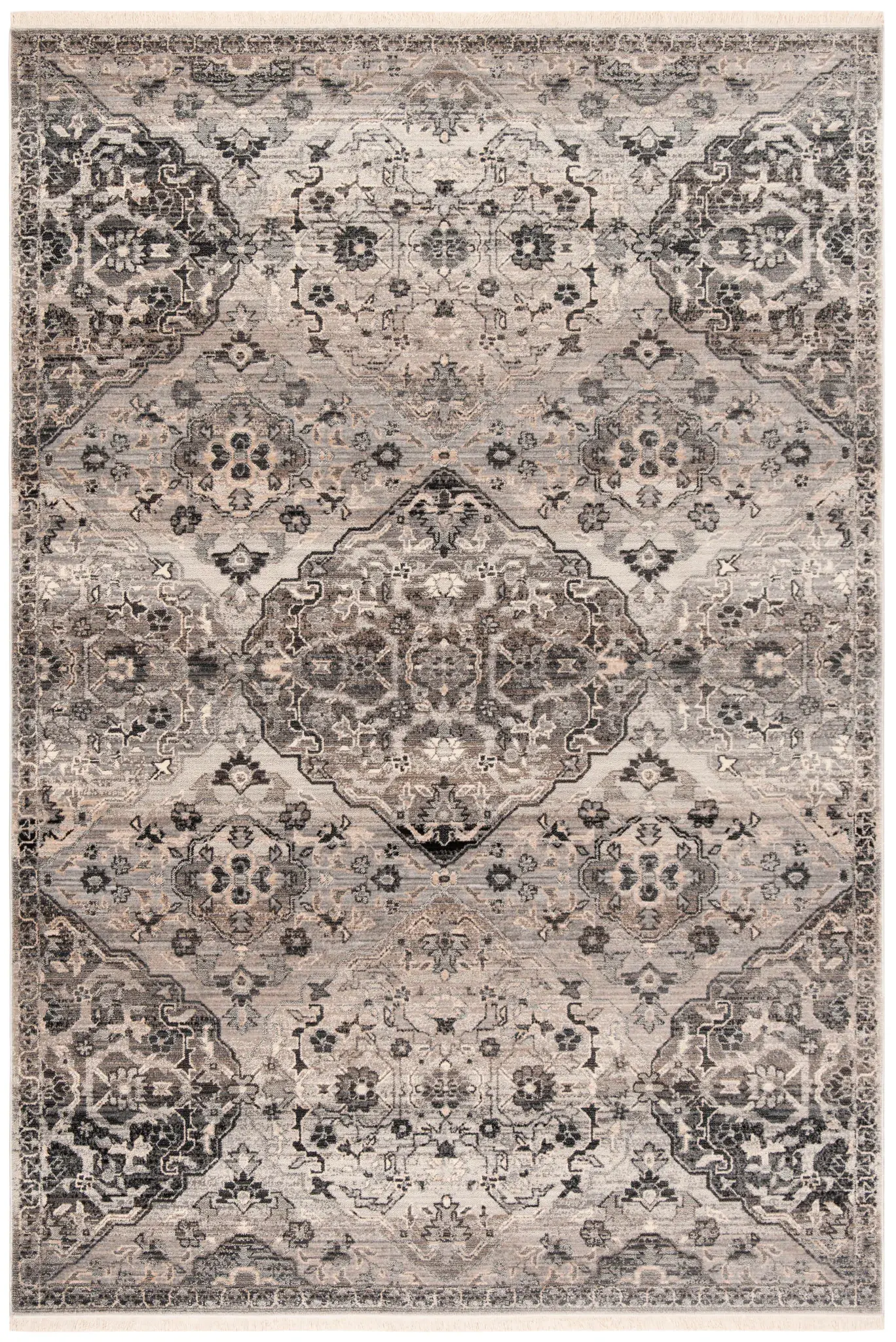 Vintage Persian Diamond Lattice Medallion Rug