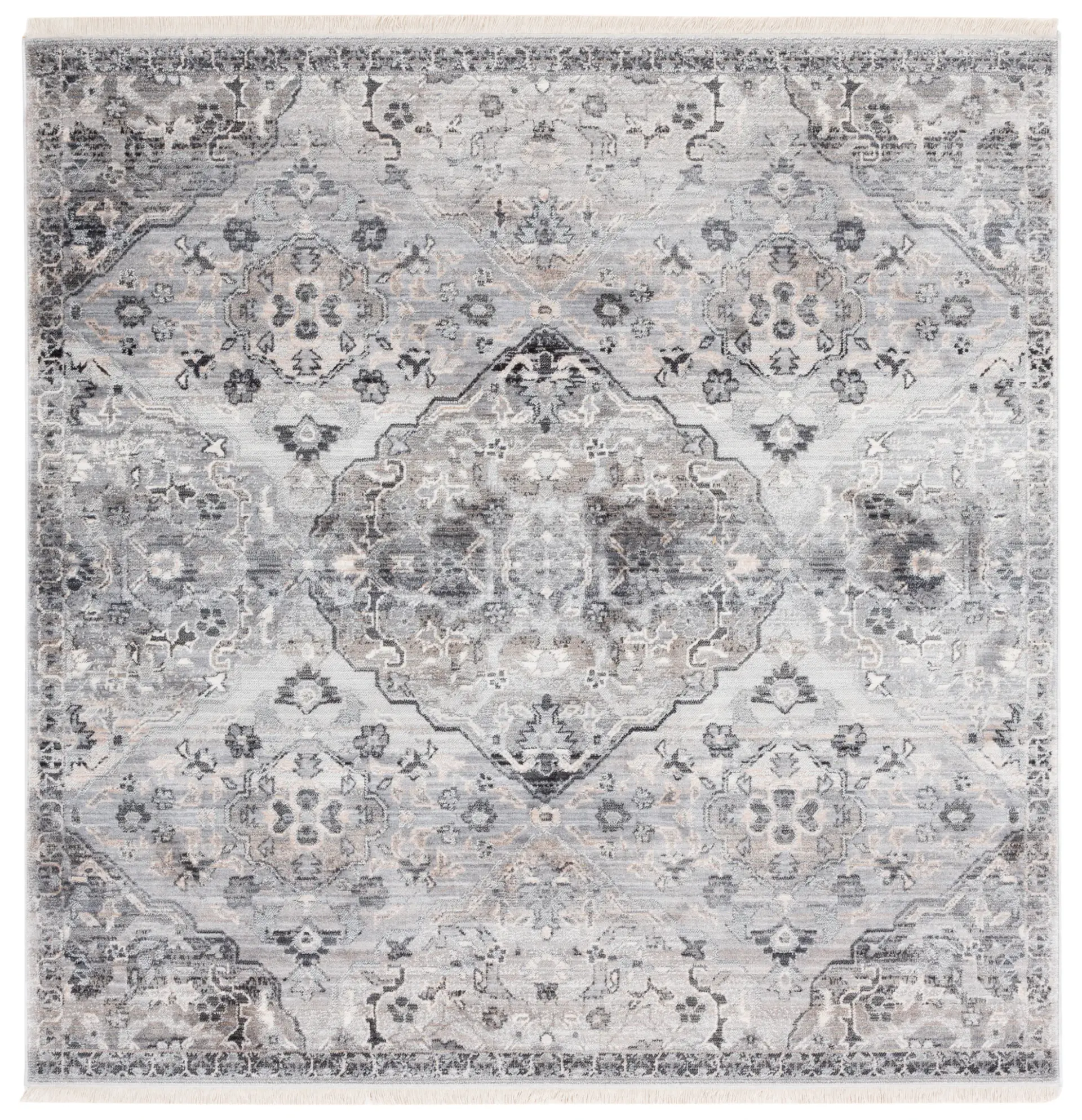Vintage Persian Diamond Lattice Medallion Rug