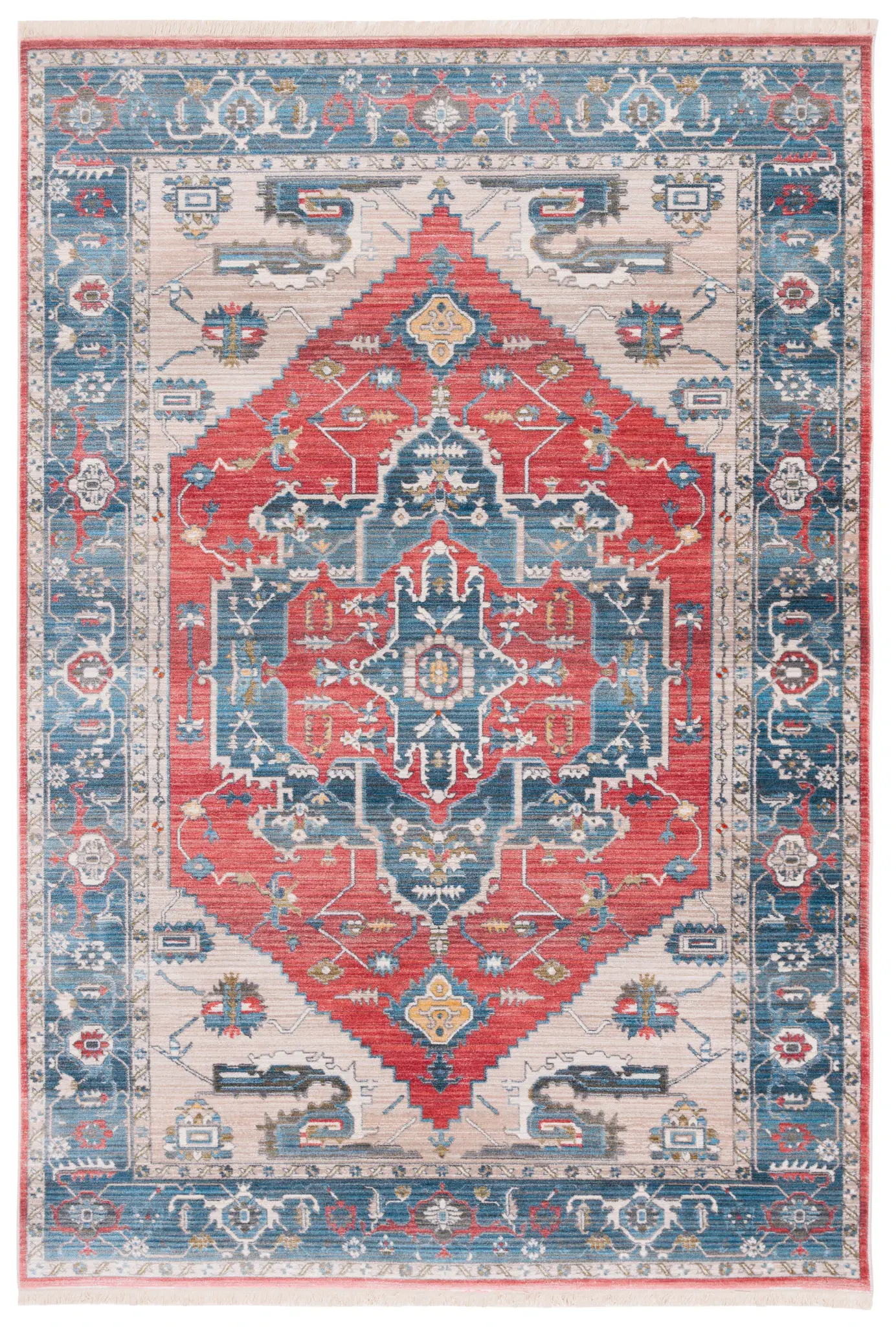 Vintage Persian Tribal Diamond Medallion Rug