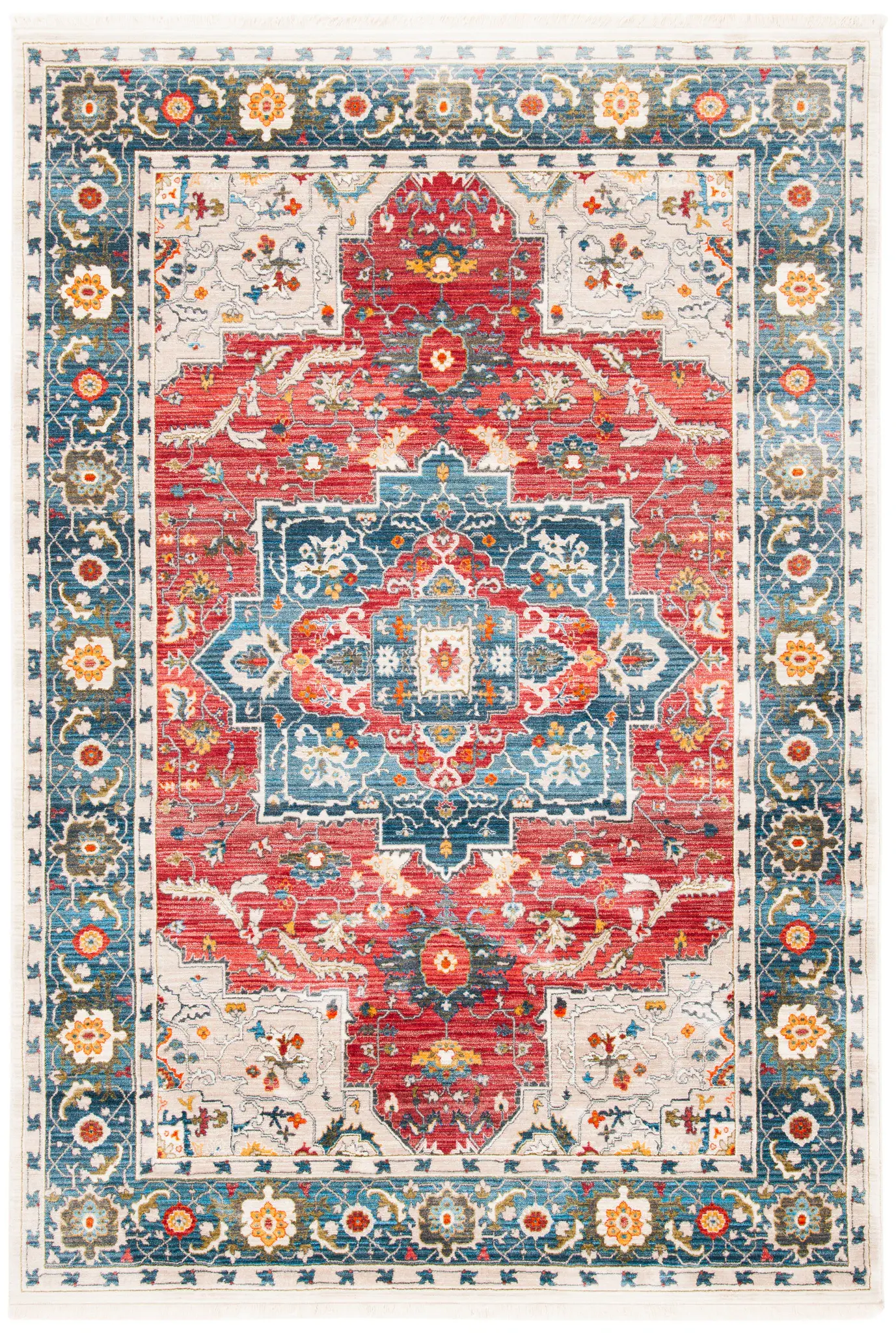 Vintage Persian Stepped Medallion Rug