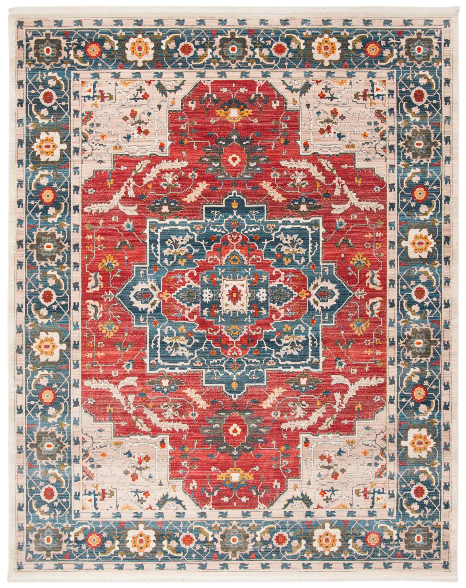 Vintage Persian Stepped Medallion Rug