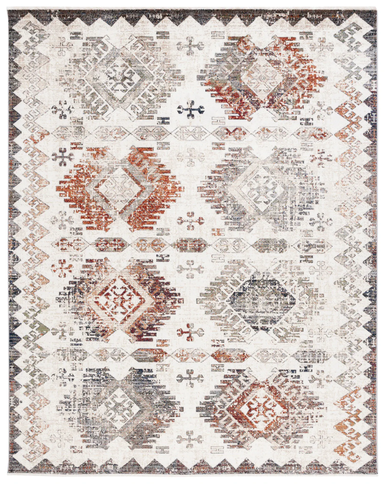 Vintage Persian Bohemian Geometric Rug