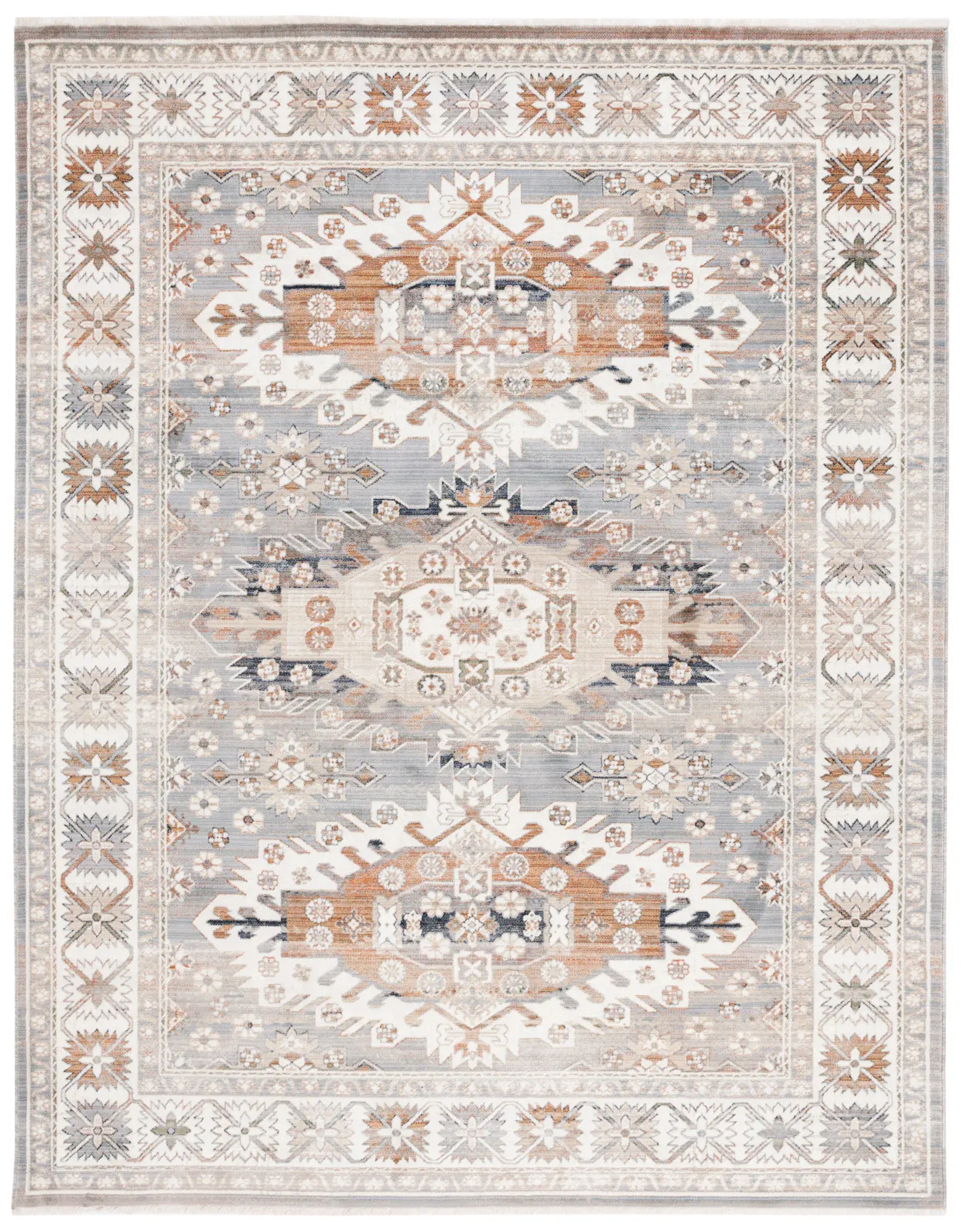 Vintage Persian Triple Medallion Rug