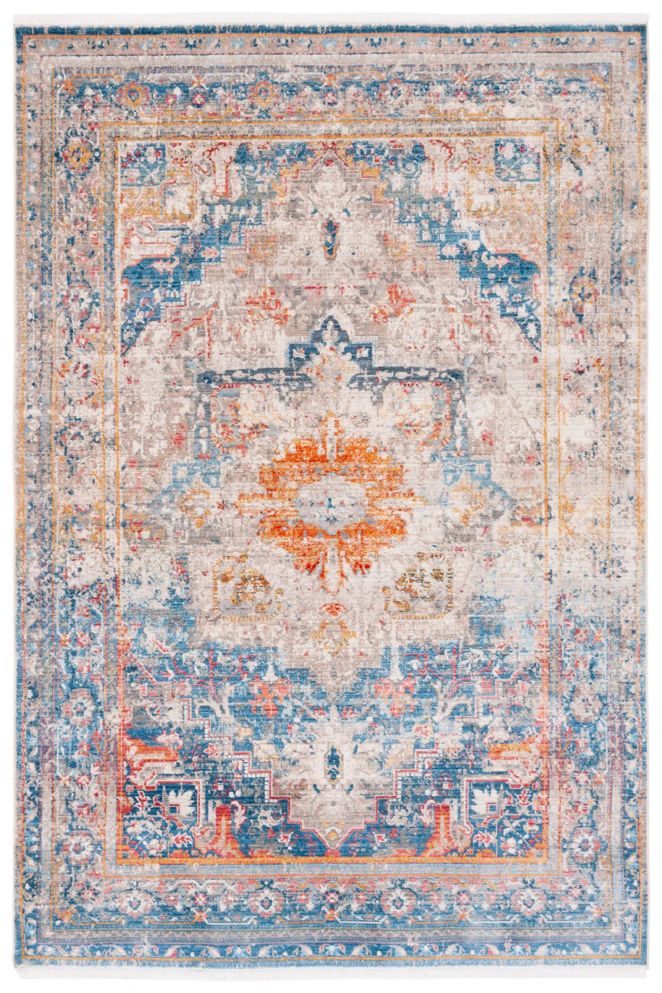 Vintage Persian Distressed Medallion Rug