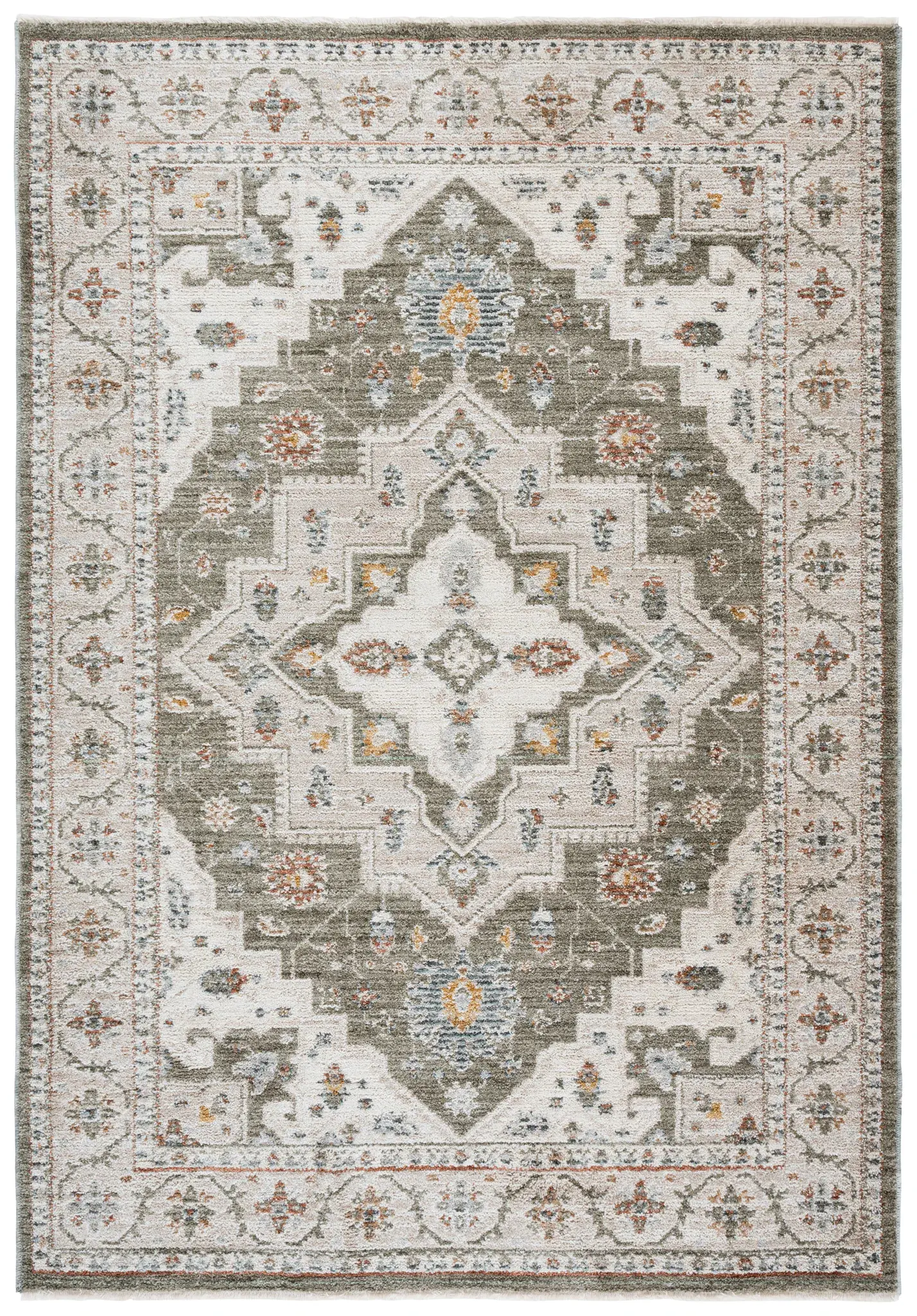 Vintage Rosewood Diamond Medallion Rug